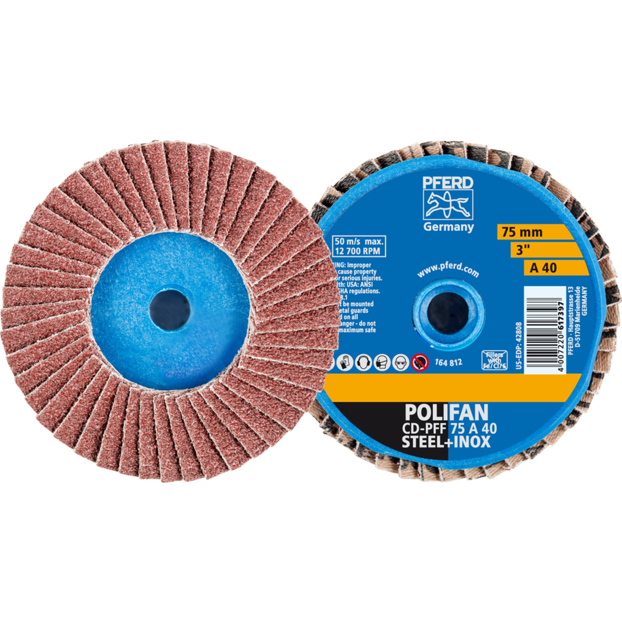 10 x PFERD COMBIDISC-Mini-POLIFAN CD PFF 75 A 40