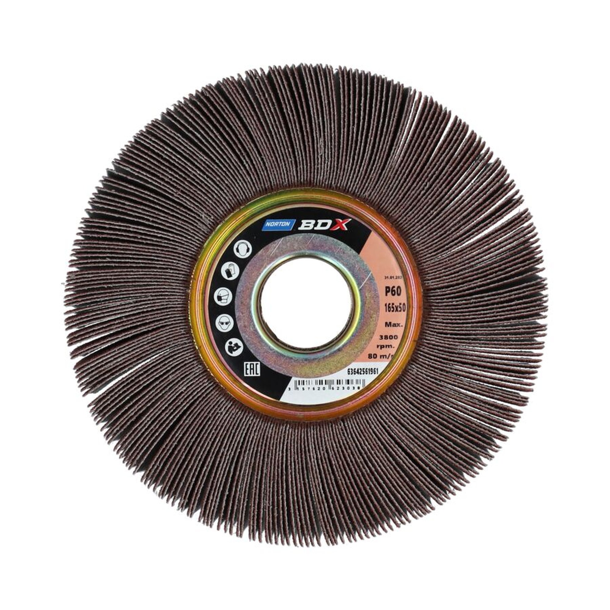 Norton Fächerschleifer Schleifmop mit Flansch 165x50x32 R207 60 BDX