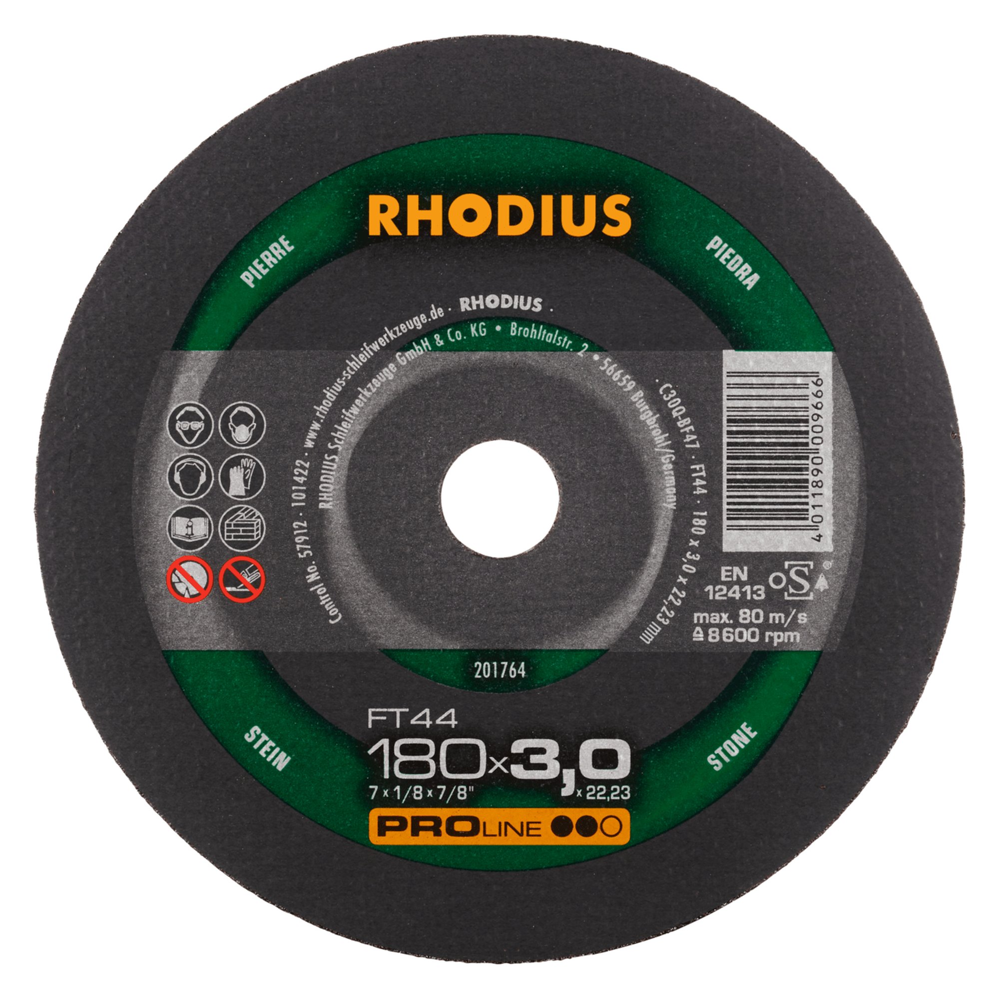 25 x RHODIUS Freihandtrennscheibe FT44 Ø 180 mm