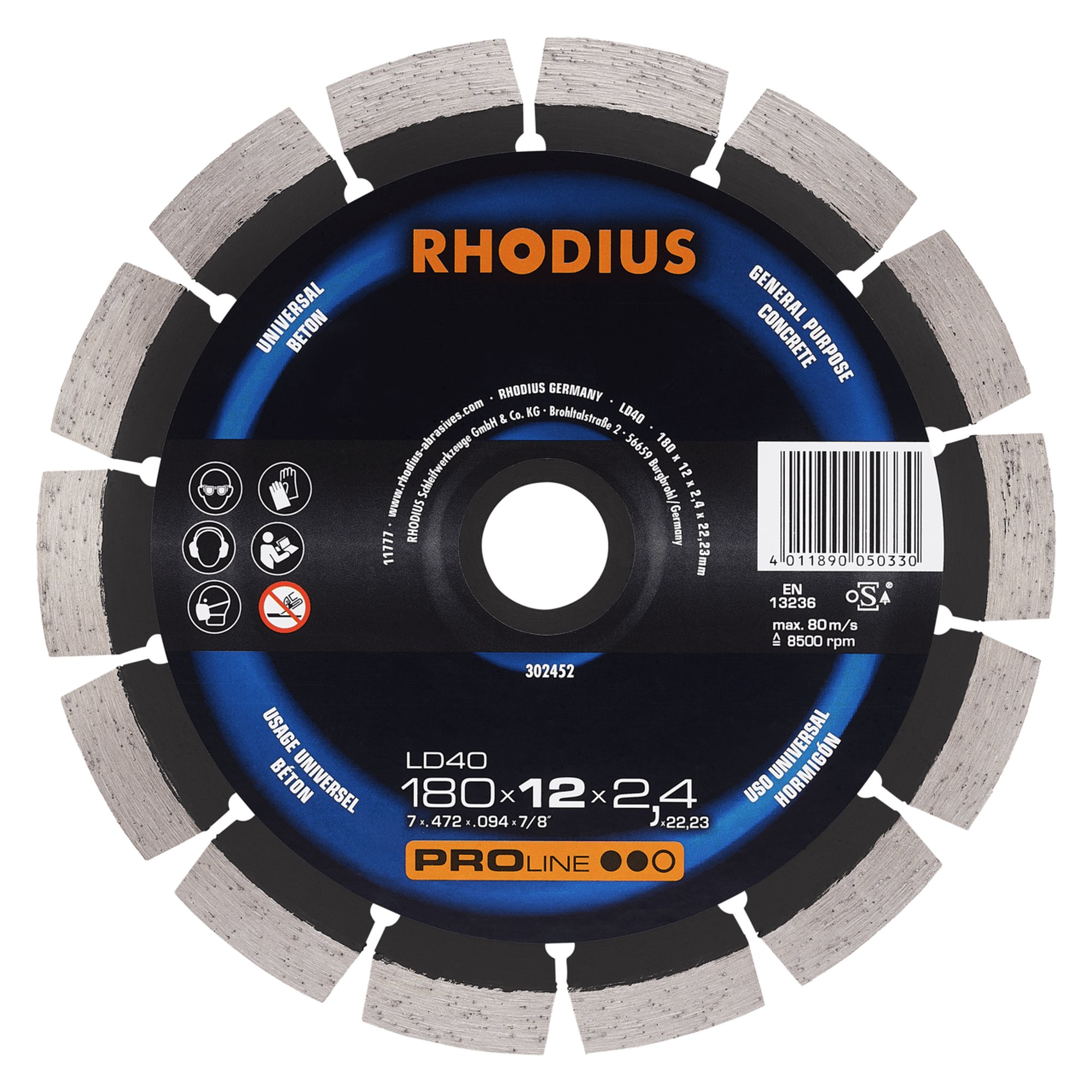 RHODIUS Diamanttrennscheibe  LD40 Ø 180 mm