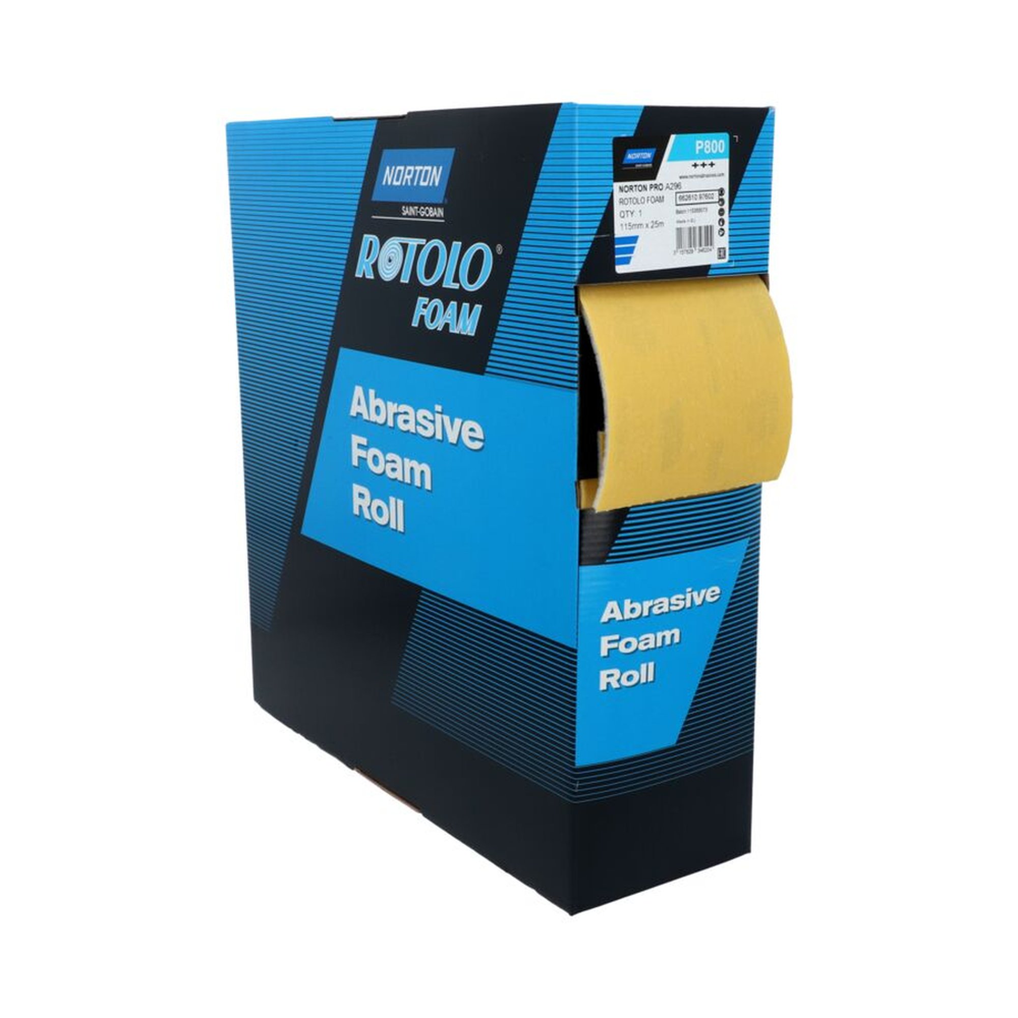 2 x Norton Schleifrolle Schaumstoff | 115 mm x 25 m A296 800 Weiß | Hochwertig