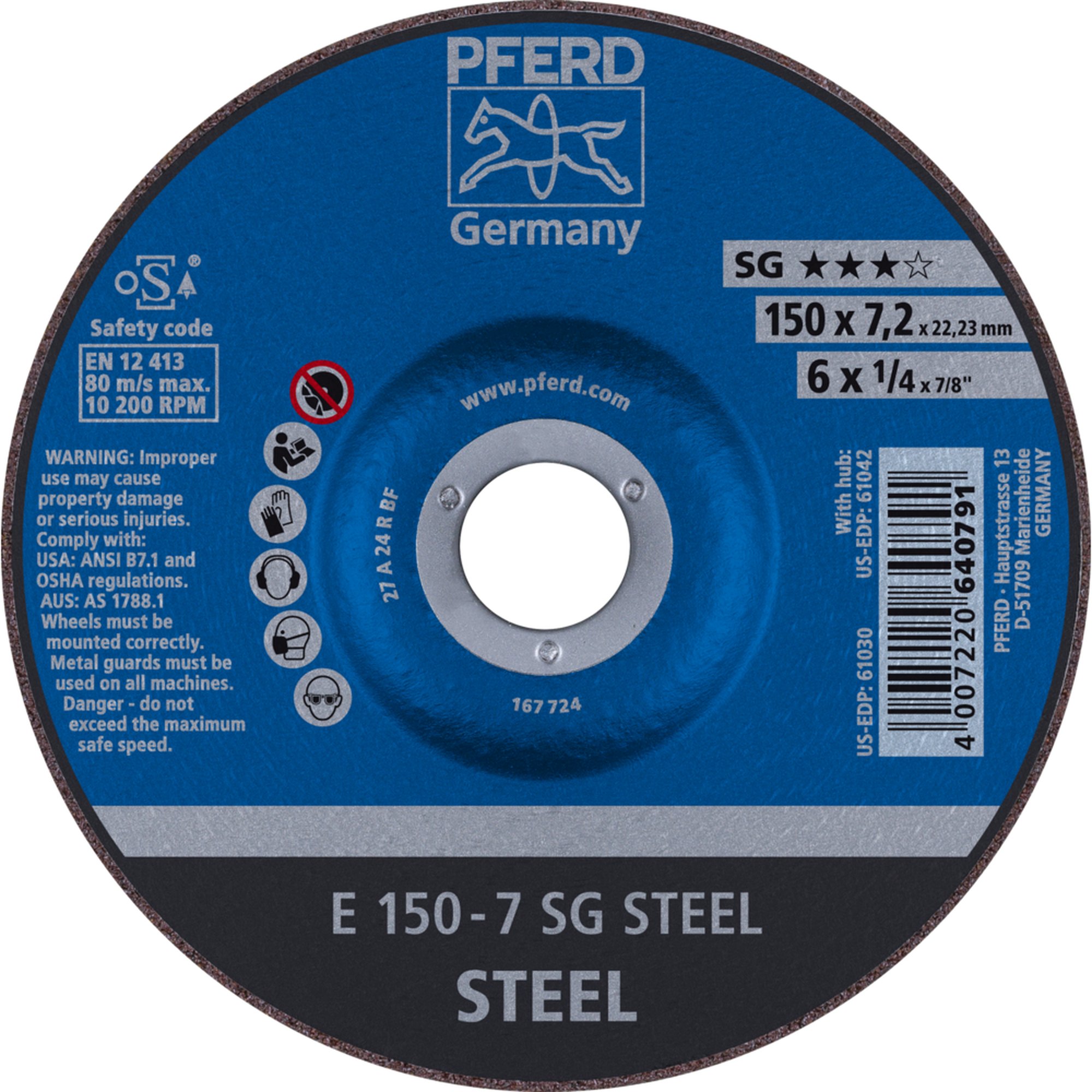 10 x PFERD Schruppscheibe E 125-7 SG STEEL