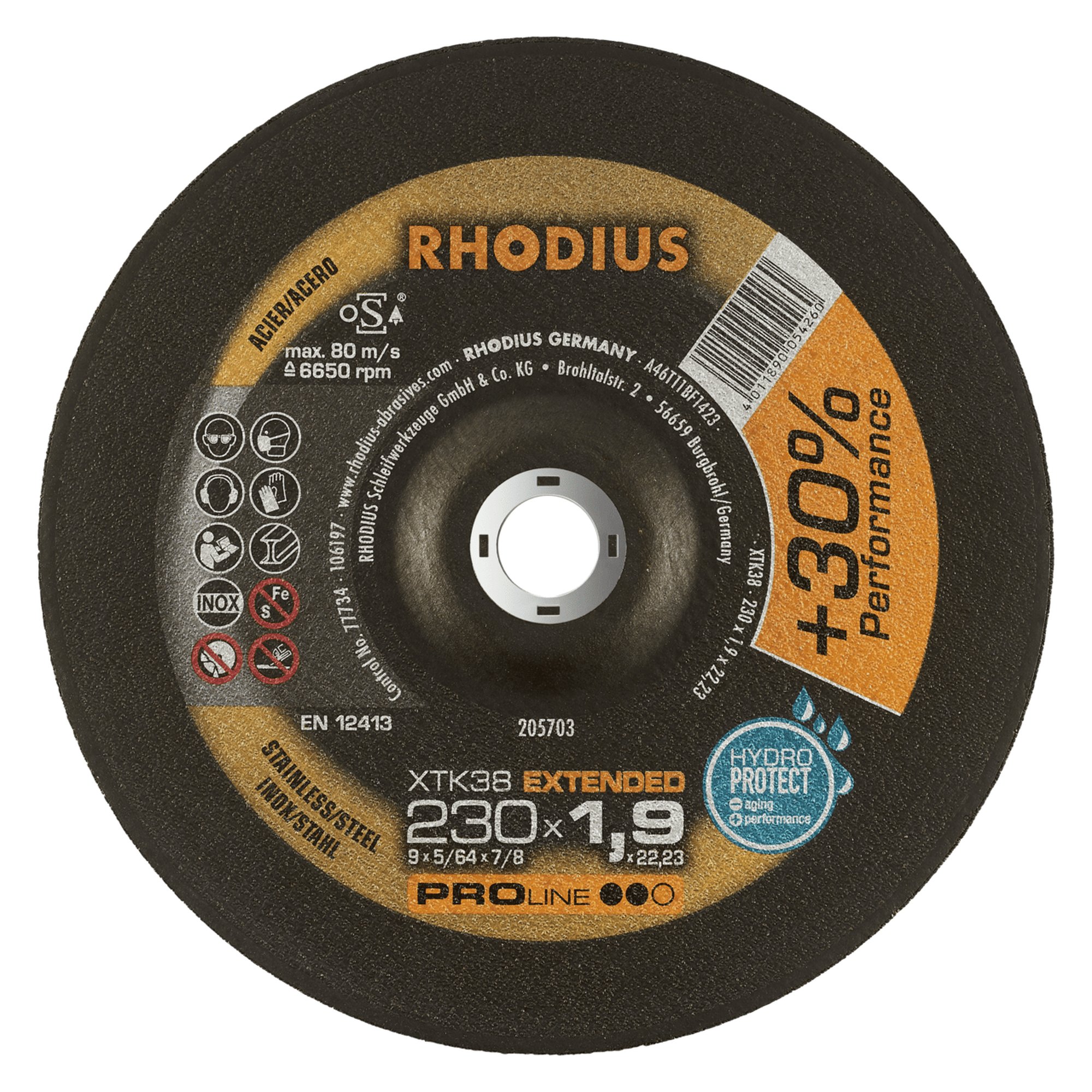 25 x RHODIUS Extradünne Trennscheibe XTK38 Ø 230 mm