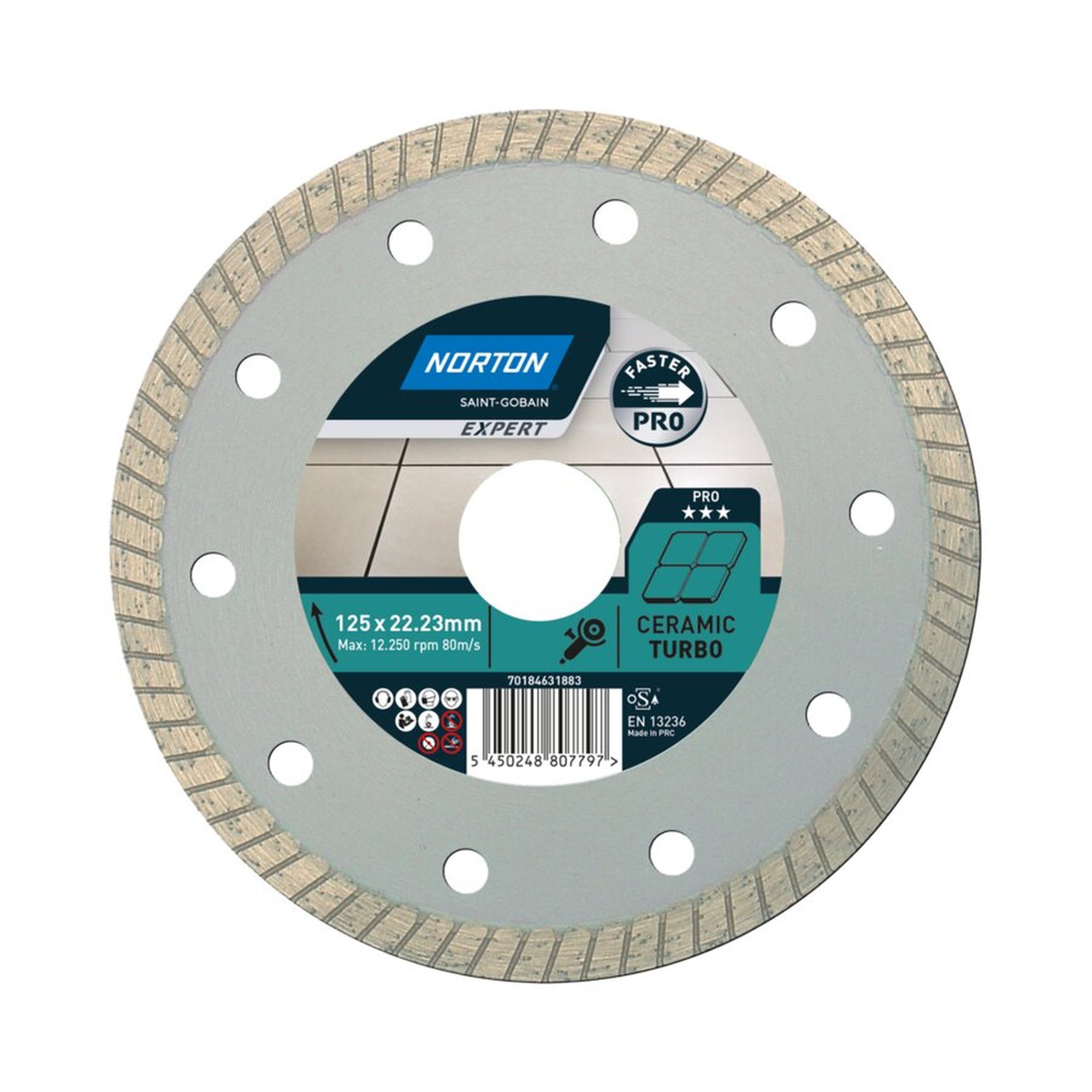 Norton EXPERT PRO TURBO Diamantscheibe für Fliesen 125x22.23mm