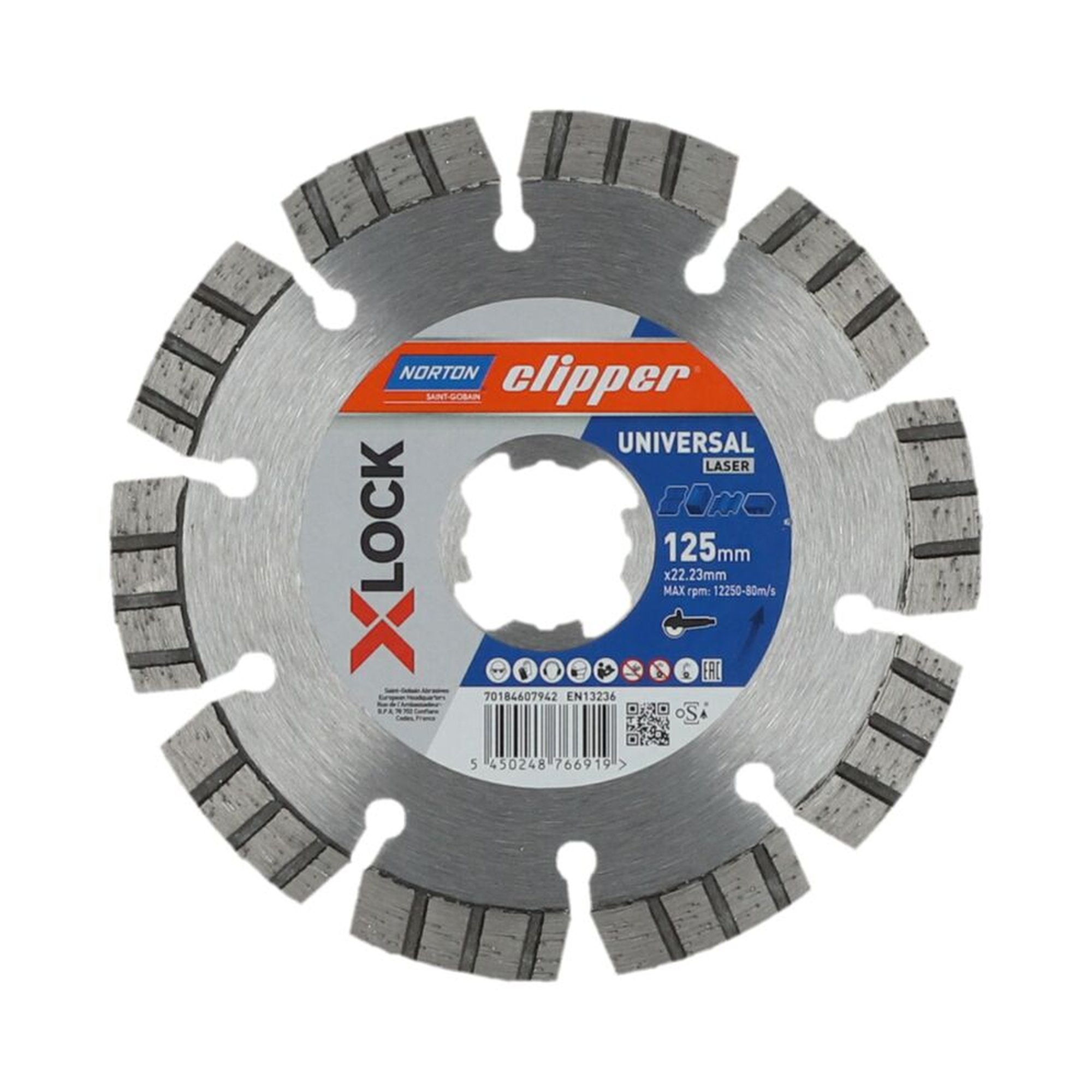 Norton Clipper Diamantscheibe 125x22.23mm UNIVERSAL LASER für vielseitigen Einsatz