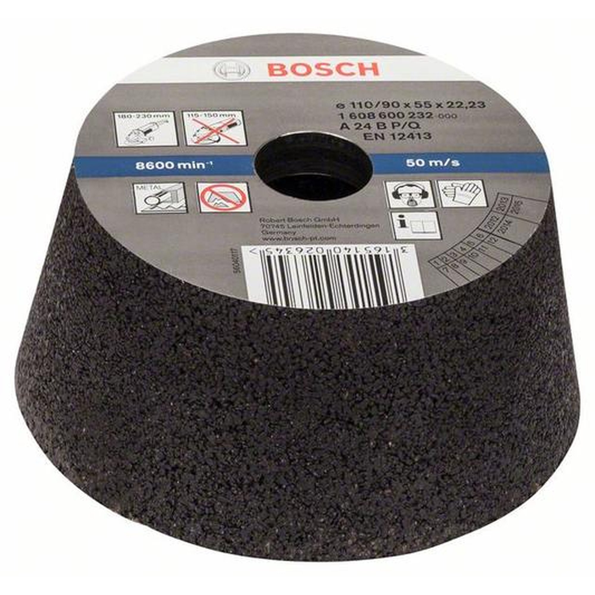 BOSCH Schleiftopf, konisch, Stein/Beton, Ø 90 - 110 mm, H: 55 mm, K 24