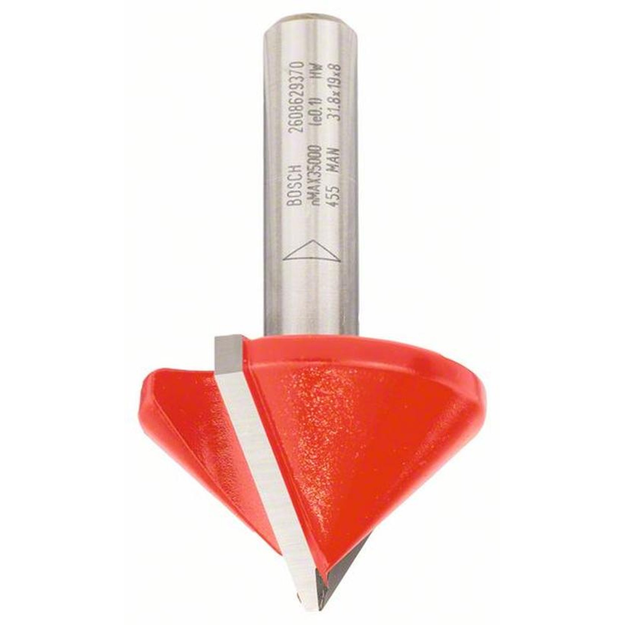 BOSCH V-Nutfräser für Holz, 8 mm, Ø 31,8 mm, L 19 mm, 90°