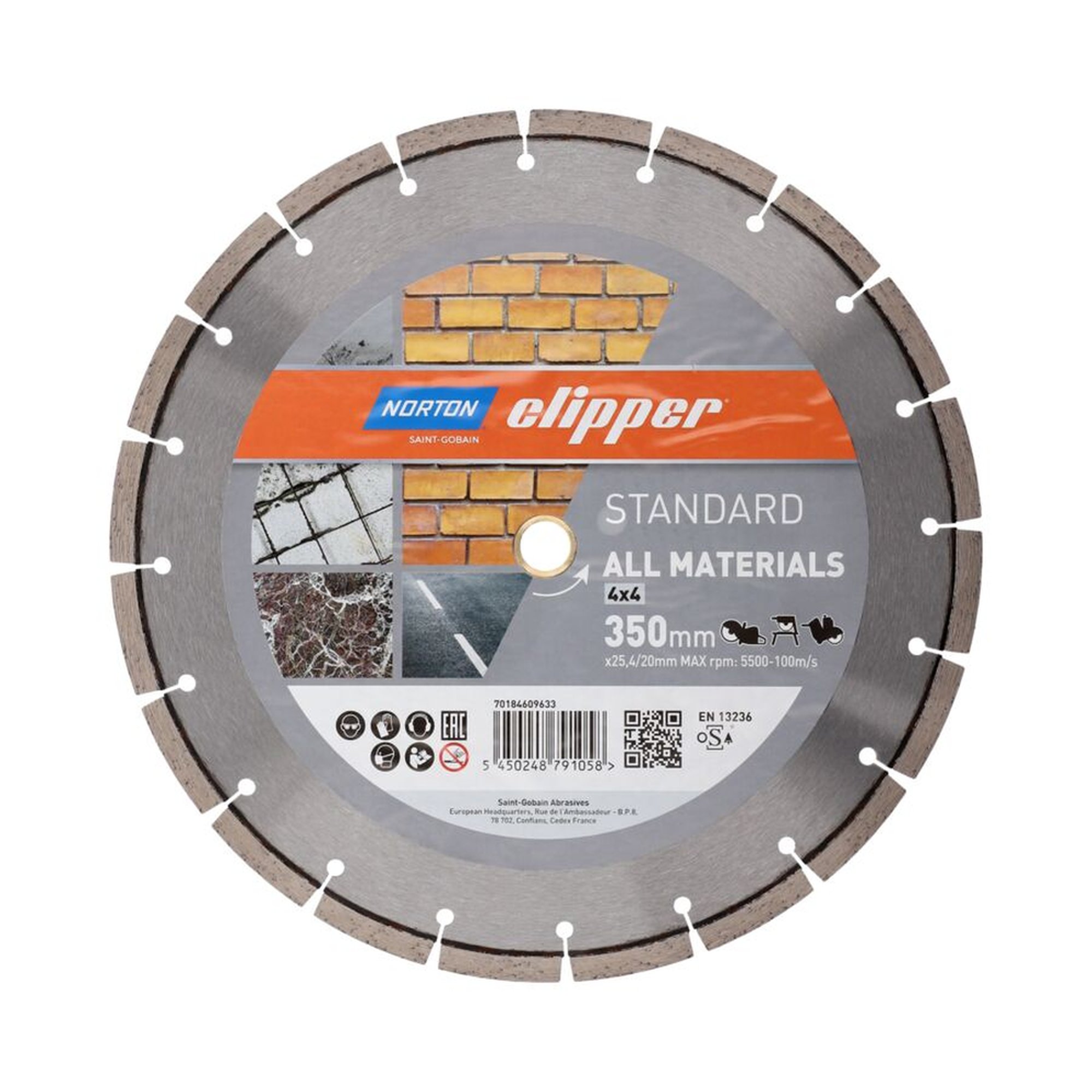 Norton Clipper Standard Universal Diamantscheibe 350x20mm für vielseitigen Einsatz