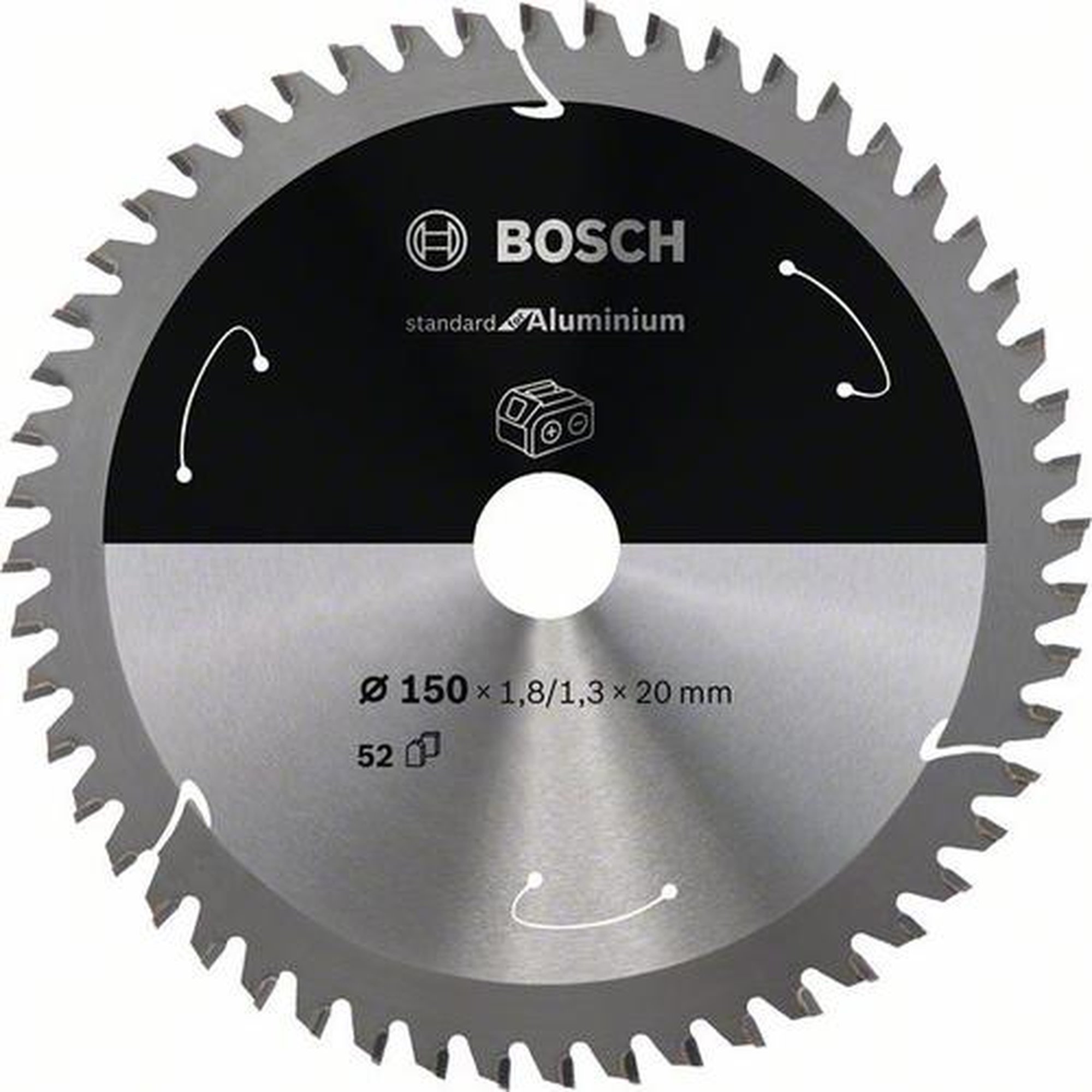 BOSCH Akku-Kreissägeblatt Standard für Aluminium, Ø 150 mm, 52 Zähne