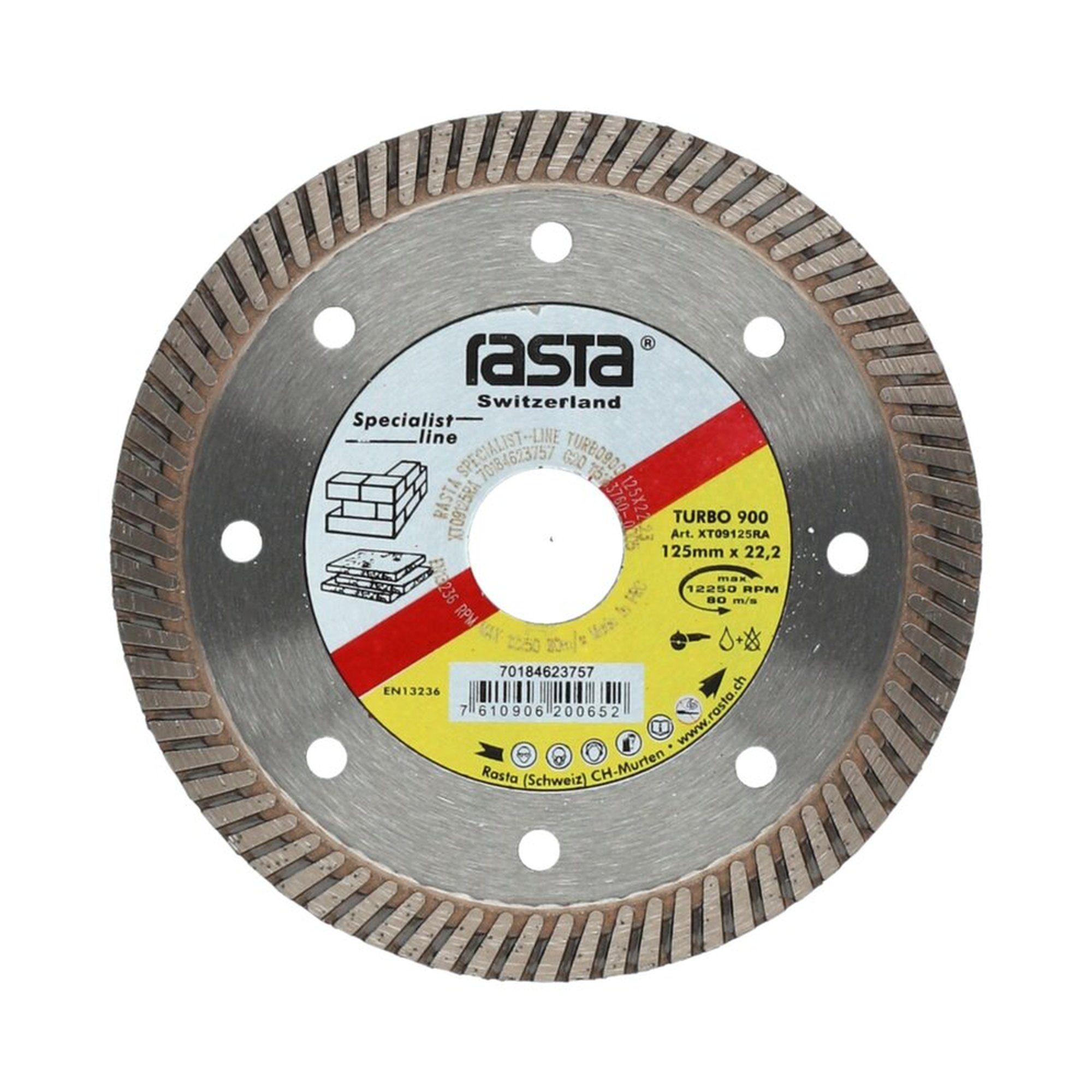 Diamantscheibe 125x22.23mm Rasta TURBO 900 - Hochwertige Trennscheibe für Profis