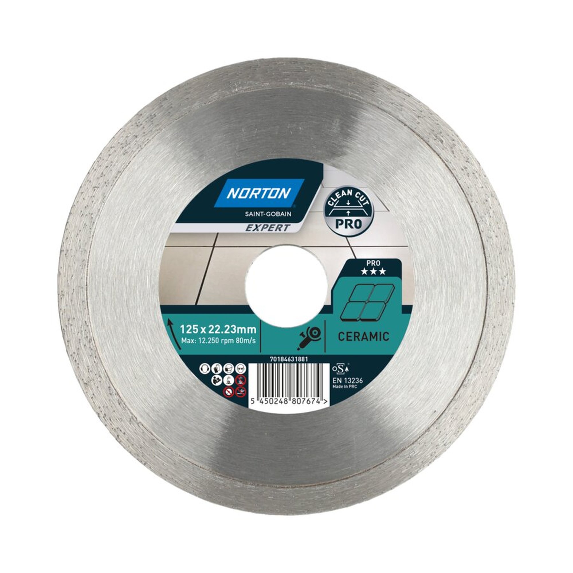 Norton EXPERT PRO Diamantscheibe für Fliesen 125x22.23mm - Präzision & Langlebigkeit