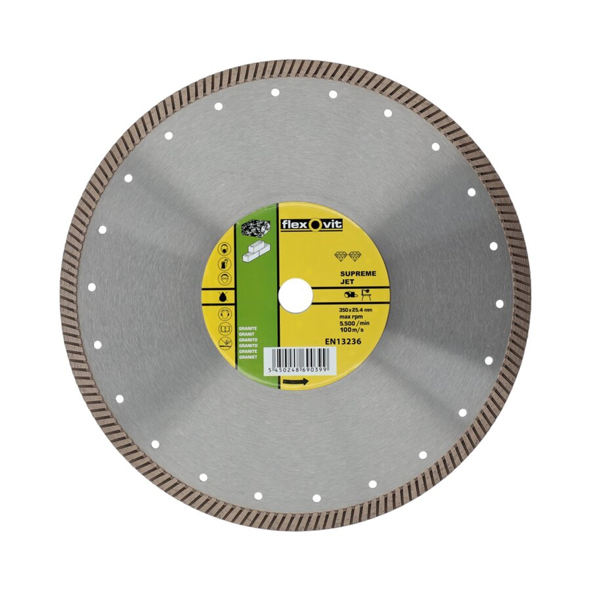 Diamantscheibe 300x25.4mm Flexovit SUPREME JET für präzises Schneiden