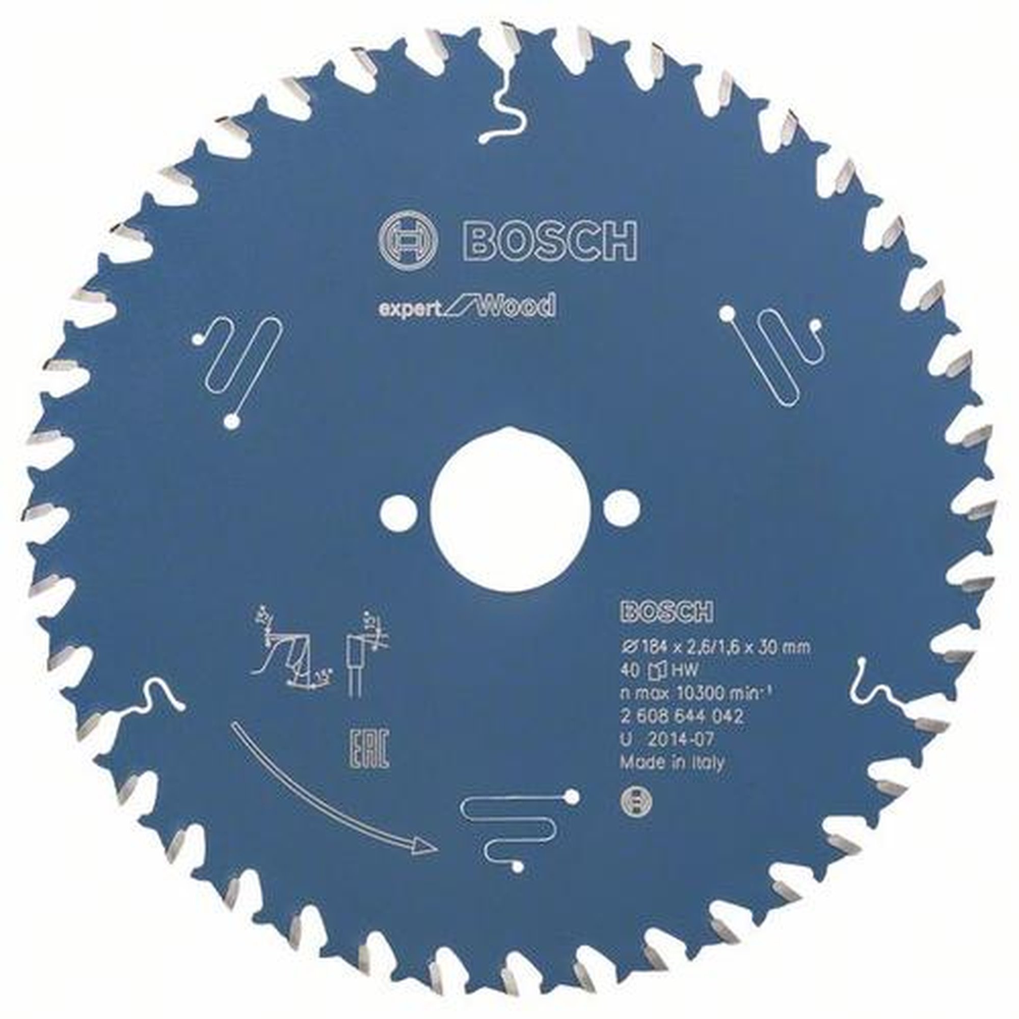 BOSCH Kreissägeblatt Expert für Holz, Ø 184 mm, 40 Zähne