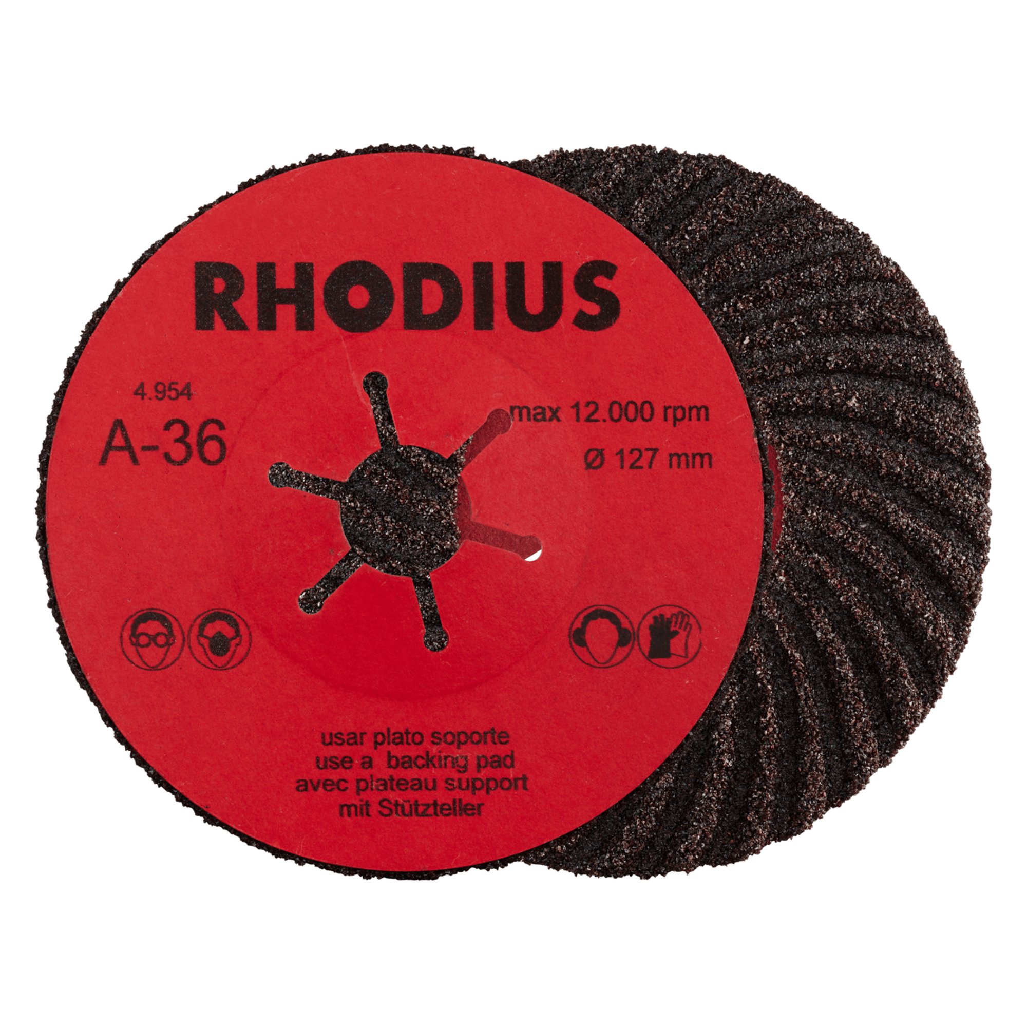 25 x RHODIUS Fiberscheibe Schleifscheibe SFA Ø 125 mm Körnung 36