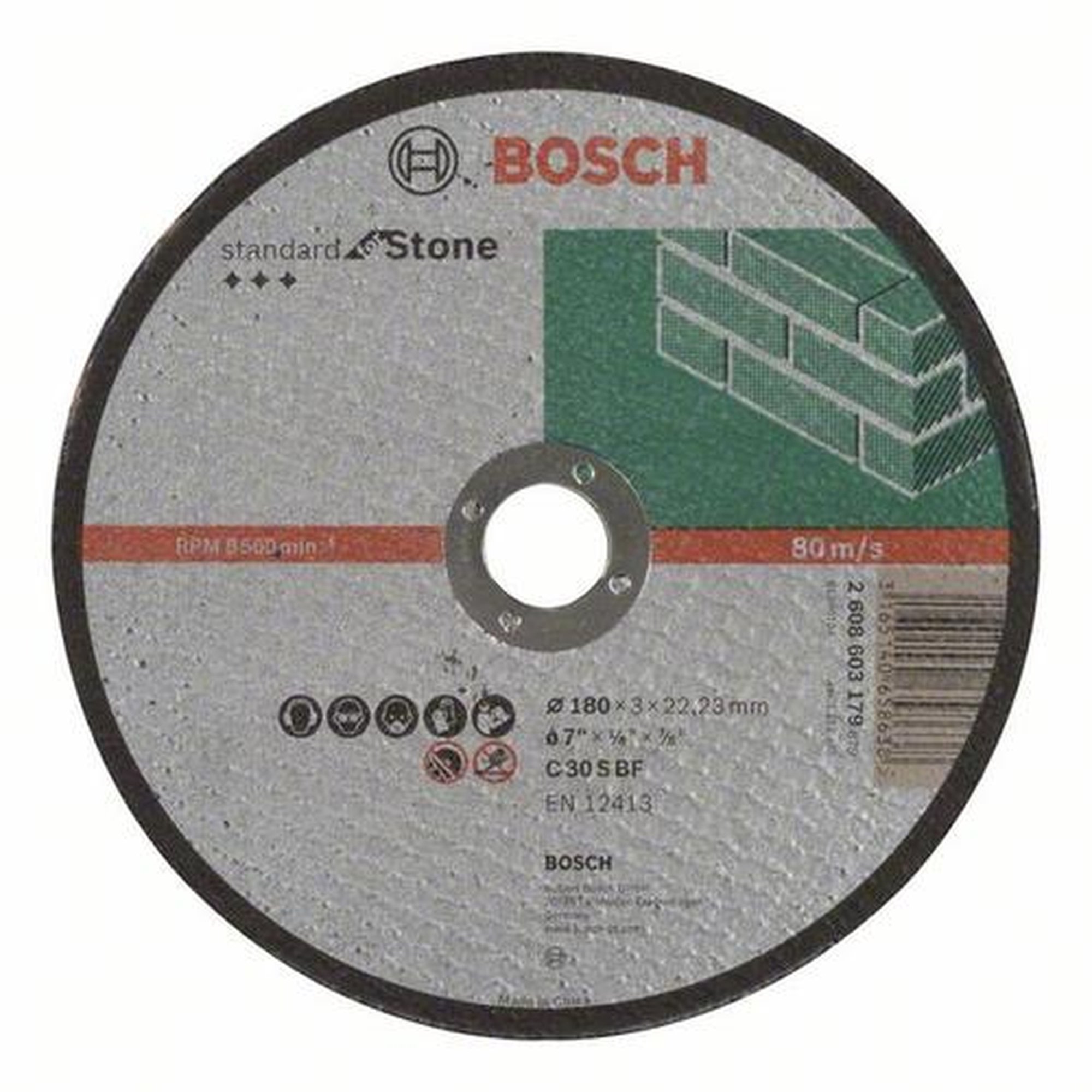 25x BOSCH Trennscheibe gerade Standard für Stein C 30 S BF, Ø 180 x 3,0 mm