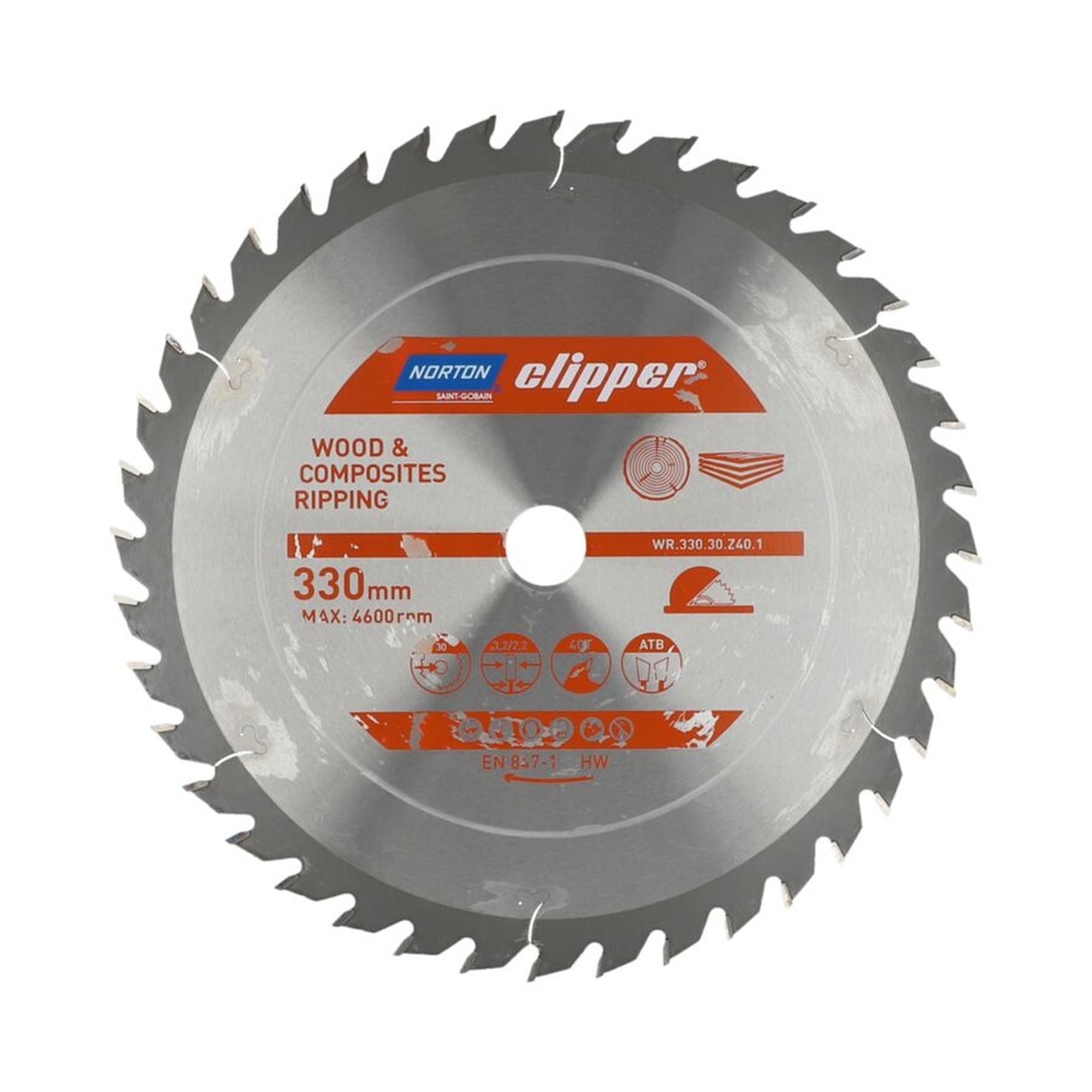 Norton Clipper TCT-Sägeblatt 330x3.2mm für Holz Längsschnitt