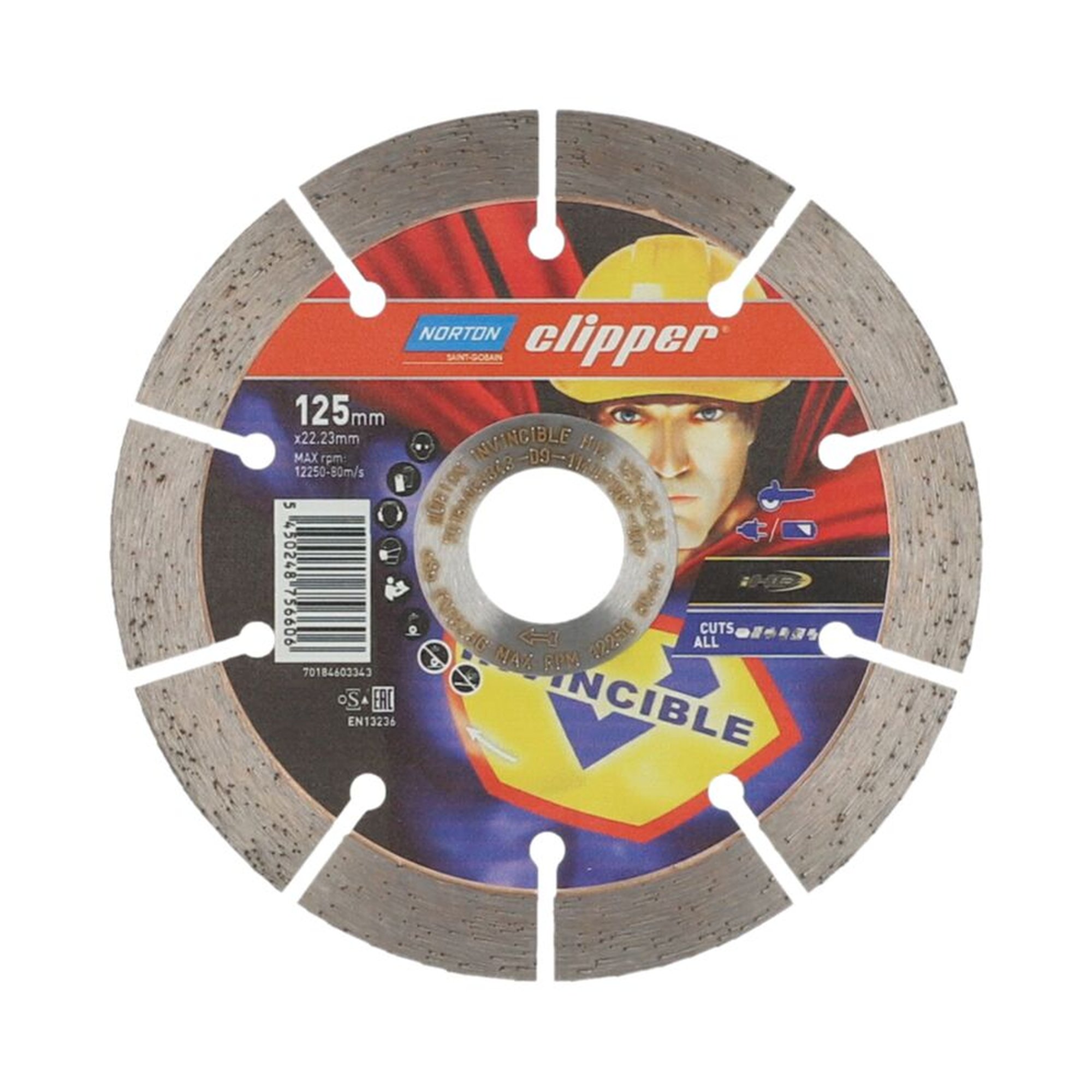 Norton Clipper INVINCIBLE Diamantscheibe 125x22.23mm für präzises Schneiden