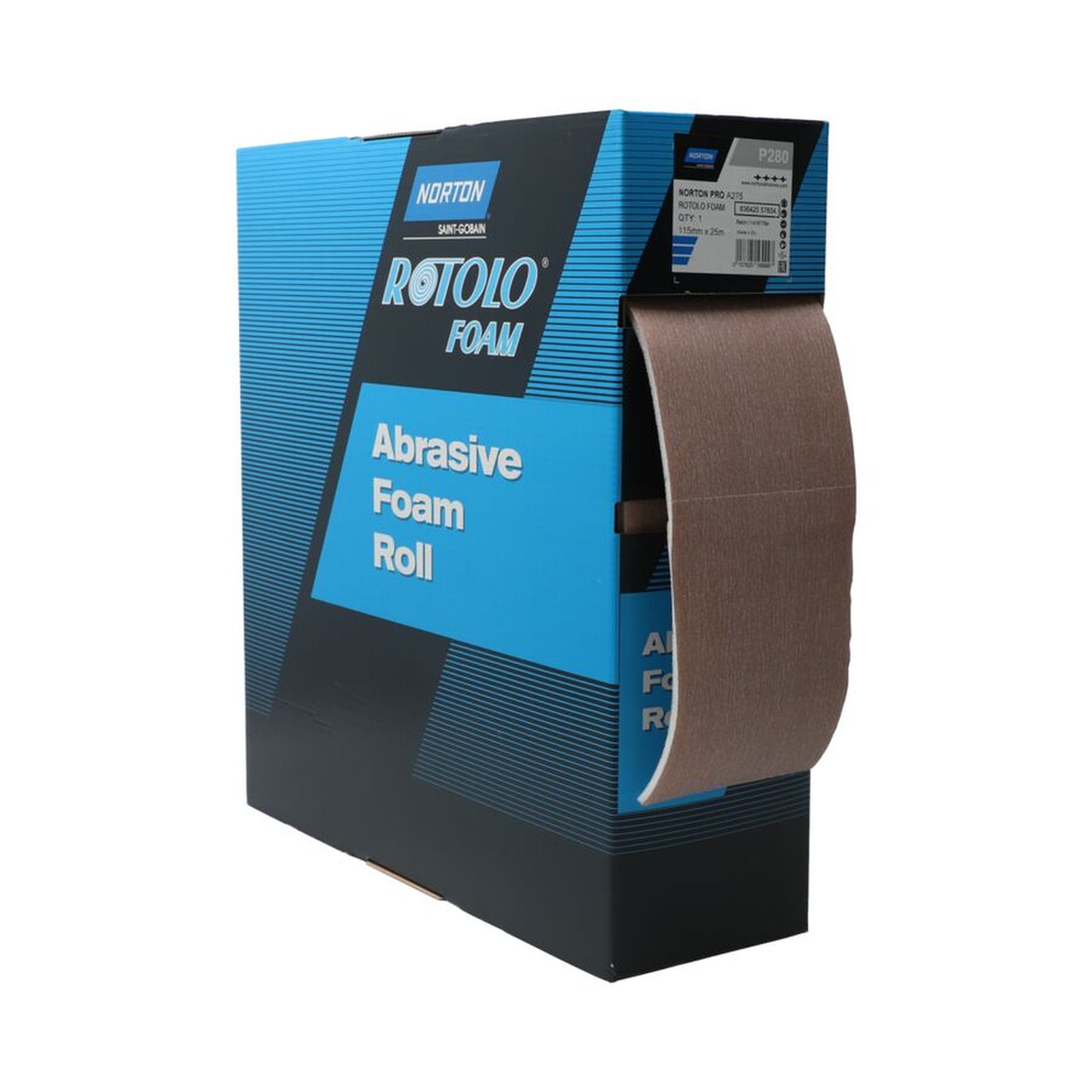 2 x Norton Schleifrolle Schleifpapier 115mm x 25m A275 280 Grau | Hochwertig & Langlebig