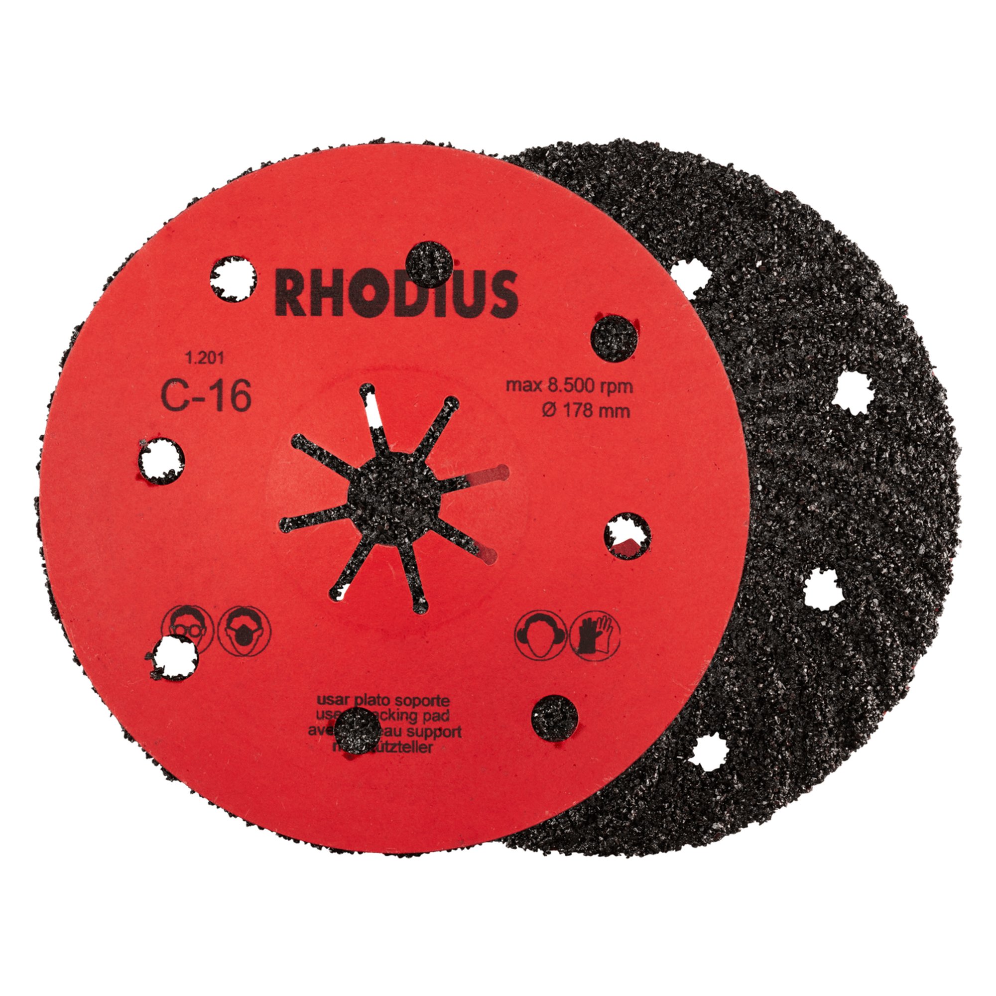 25 x RHODIUS Fiberscheibe Schleifscheibe SFC Ø 180 mm Körnung 16