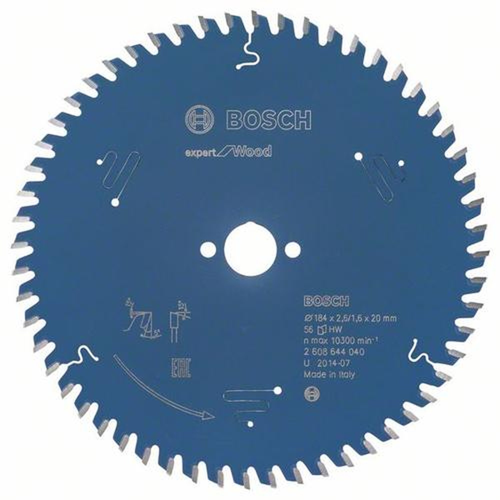 BOSCH Kreissägeblatt Expert für Holz, Ø 184 mm, 56 Zähne