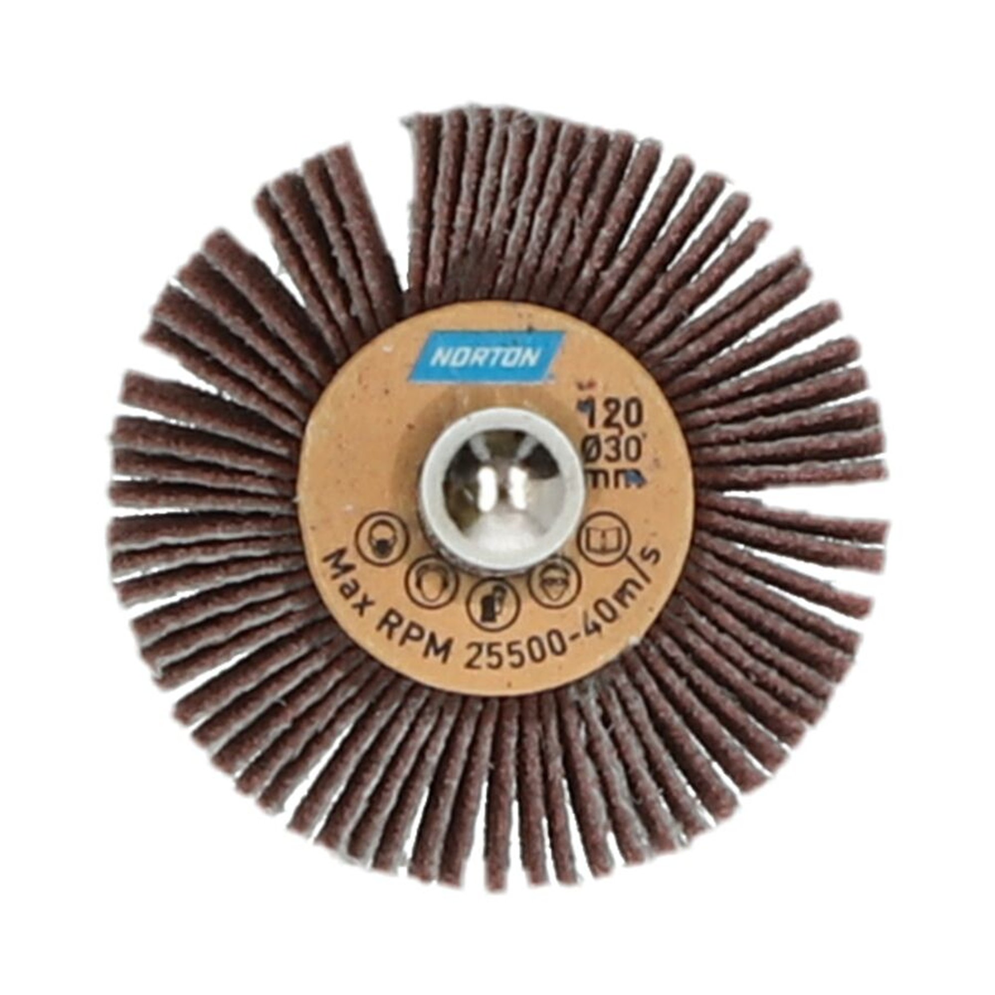 10 x Norton Fächerschleifer Schleifmop mit Schaft 30x10x6 R207 Korn 120