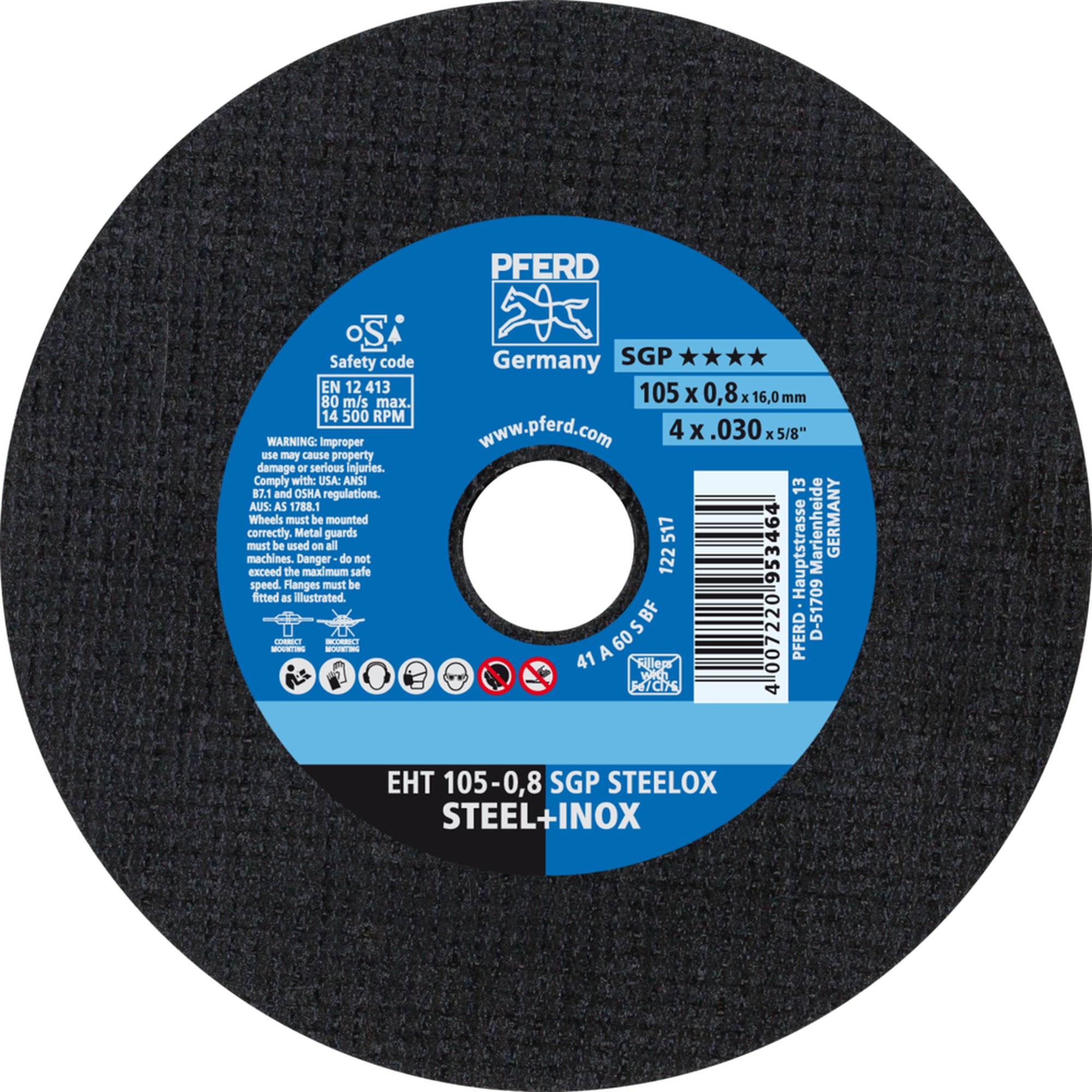 25 x PFERD Trennscheibe EHT 125-1,6 PSF STEELOX