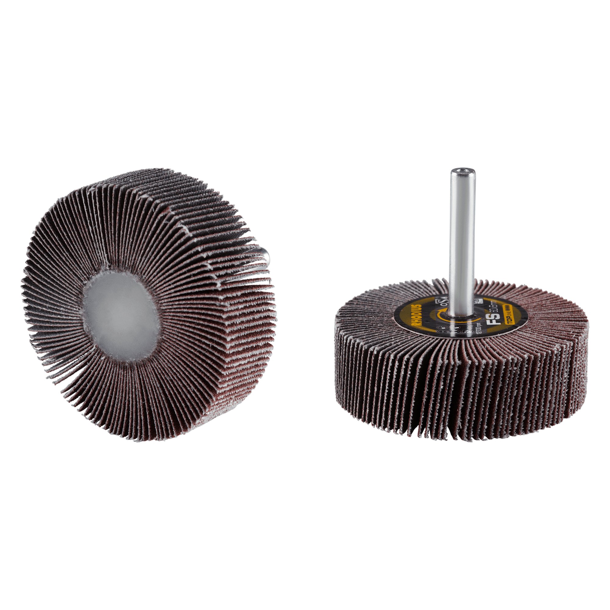 10 x RHODIUS Fächerschleifer Schleifmop FS Ø 60 mm Körnung 150