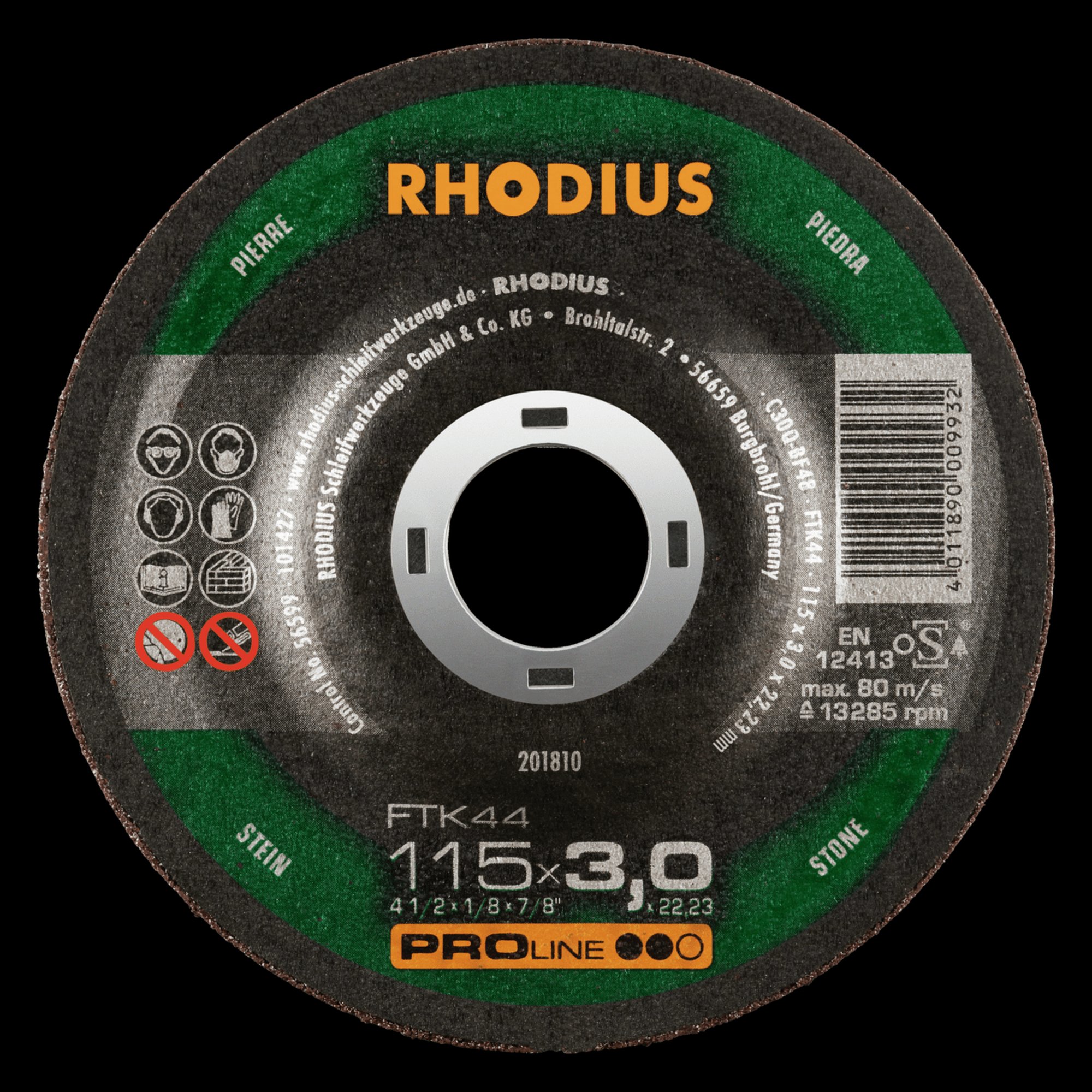 25 x RHODIUS Freihandtrennscheibe FTK44 Ø 115 mm