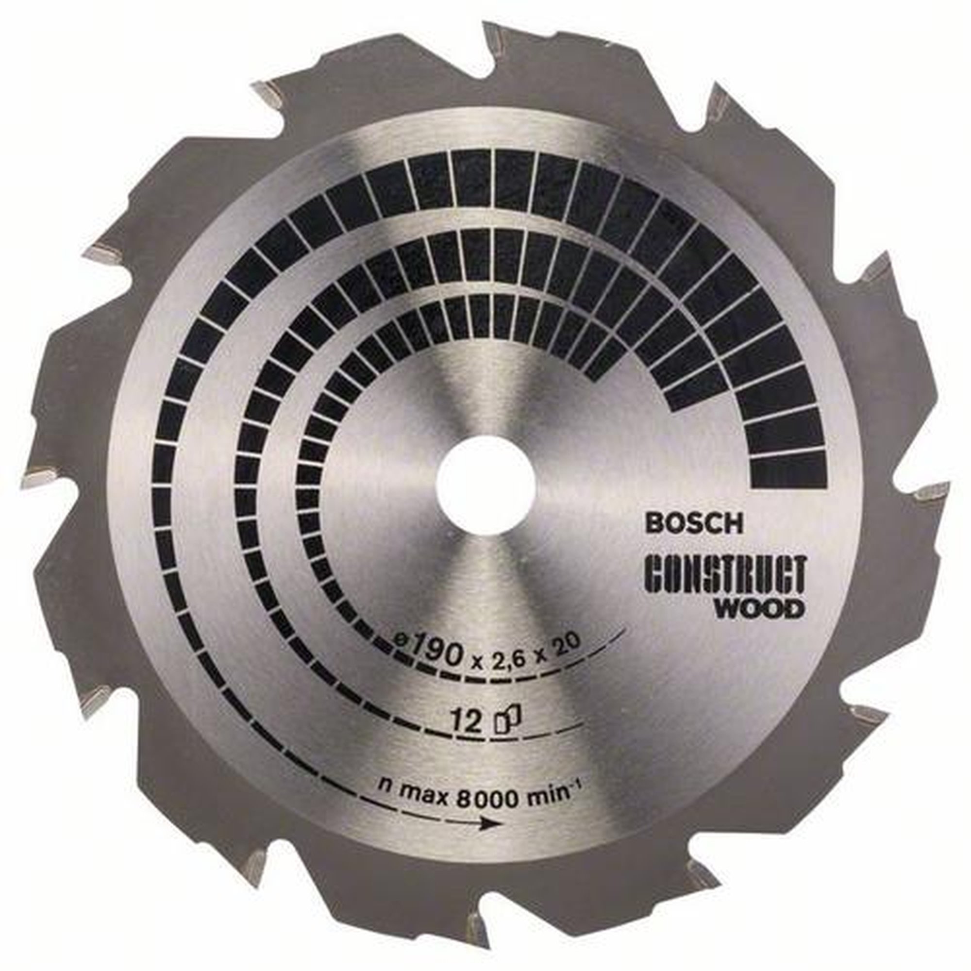 BOSCH Kreissägeblatt Bauholz, Ø 190 mm, 12 Zähne