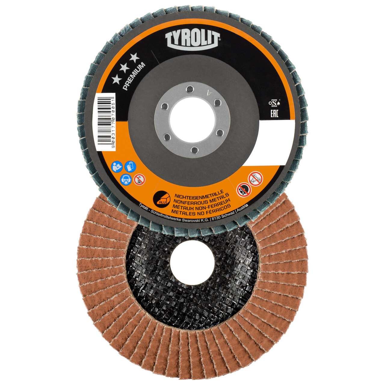 10x Tyrolit Fächerscheibe 115x22,23 mm 27A gekröpft CA 120 N PREMIUM NE-Metall