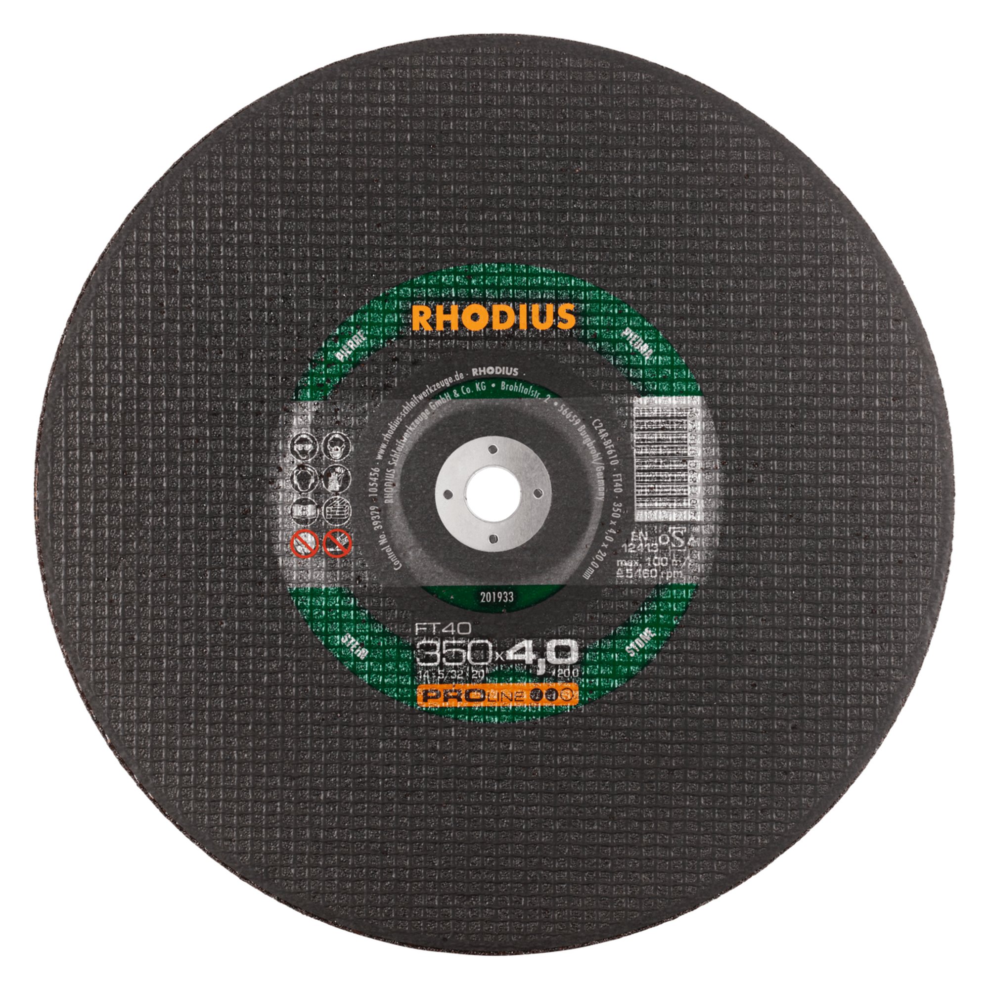 10 x RHODIUS Freihandtrennscheibe FT40 Ø 350 mm