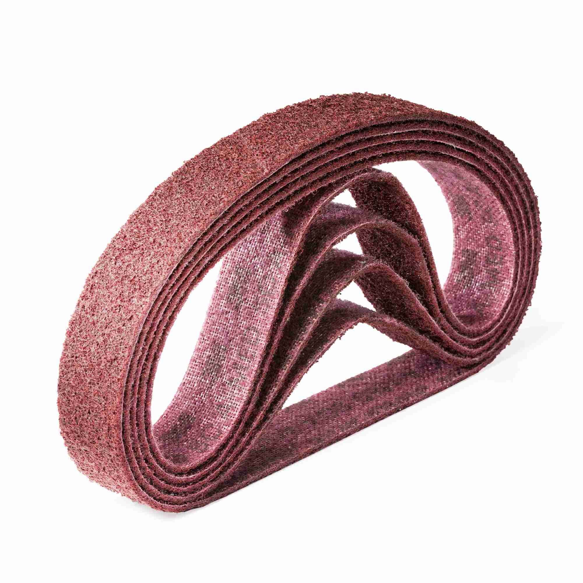 3M SC-BL Scotch Brite Schleifband Vliesband Rohrbandschleifer Schleifmaschine | Maße: 40 x 760 mm | Körnung: A-med medium rot (100-150) | Lieferumfang: 5 Stück