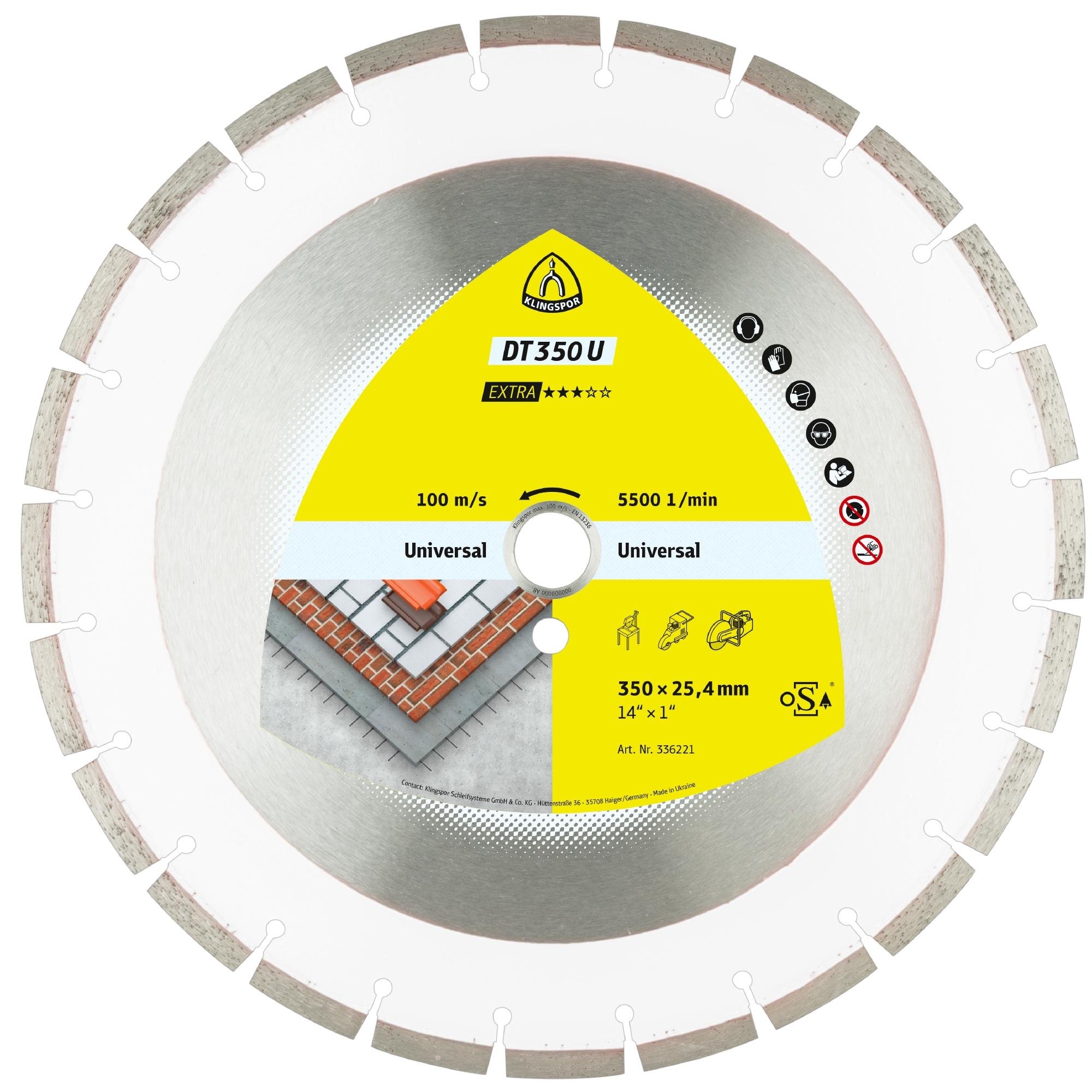 1 x Klingspor DT 350 U Diamanttrennscheiben, 300 x 2,8 x 20 mm 21 Segmente 40 x 2,8 x 10 mm, Standardverzahnung