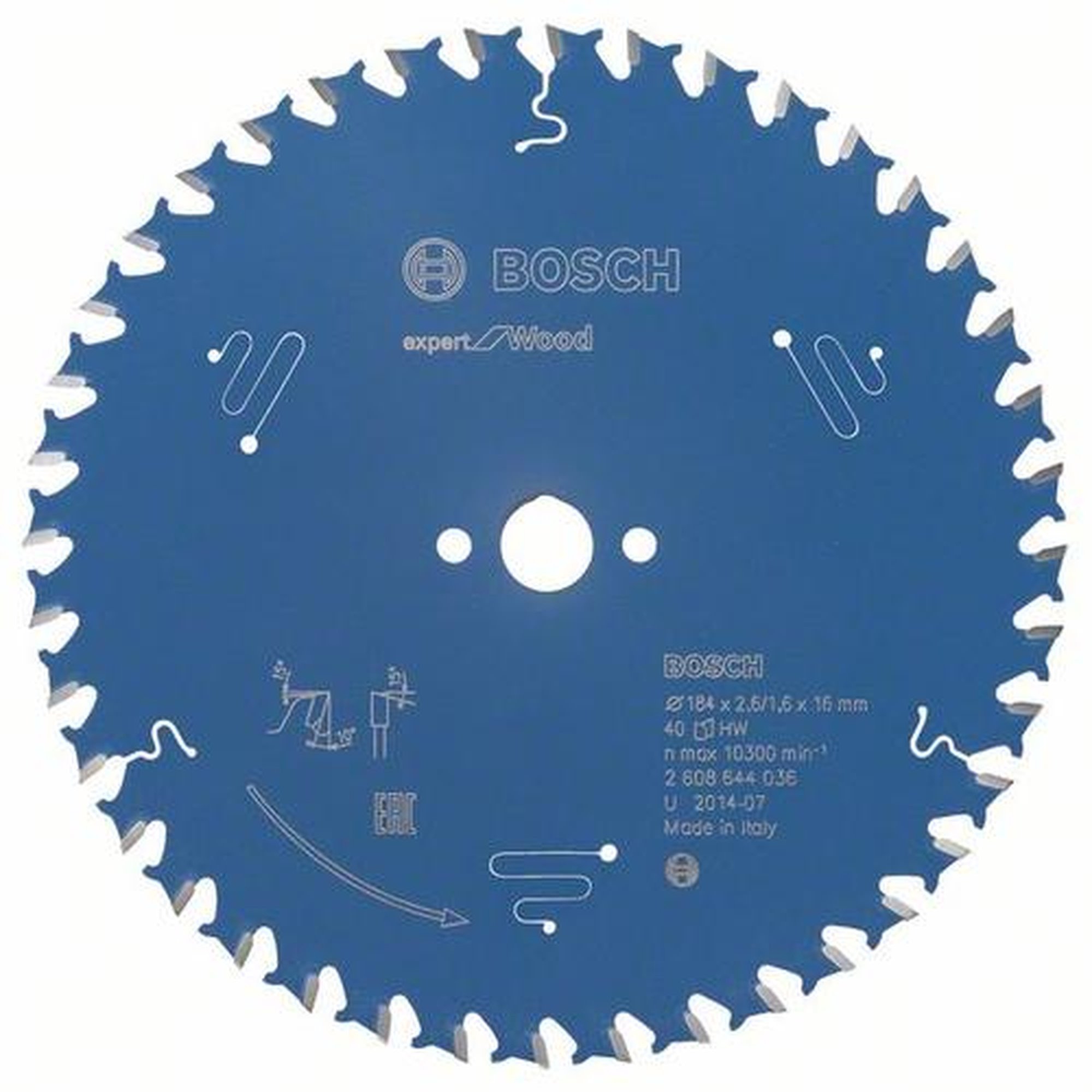 BOSCH Kreissägeblatt Expert für Holz, Ø 184 mm, 40 Zähne