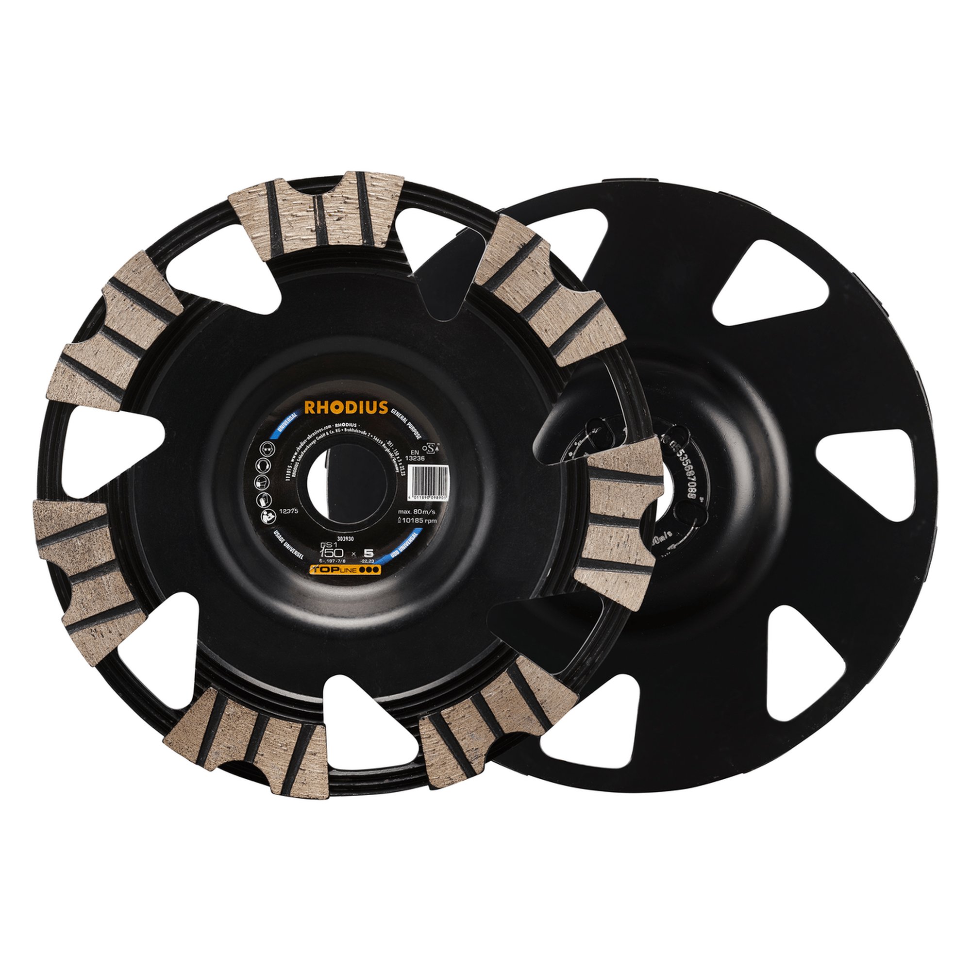 RHODIUS DiamantSchleiftopf Topfscheibe DS1 Ø 125 mm