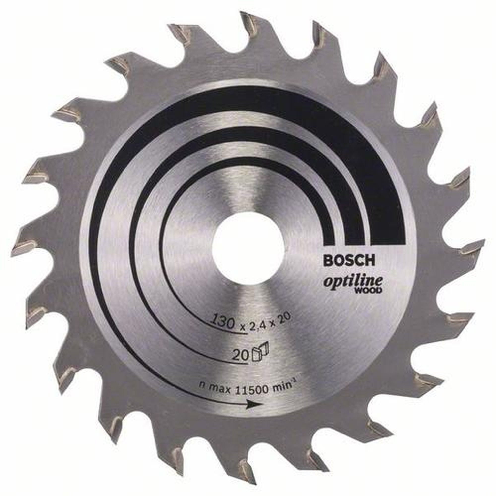 BOSCH Kreissägeblatt Optiline Holz für Handkreissägen, Ø 130 mm, 20 Zähne
