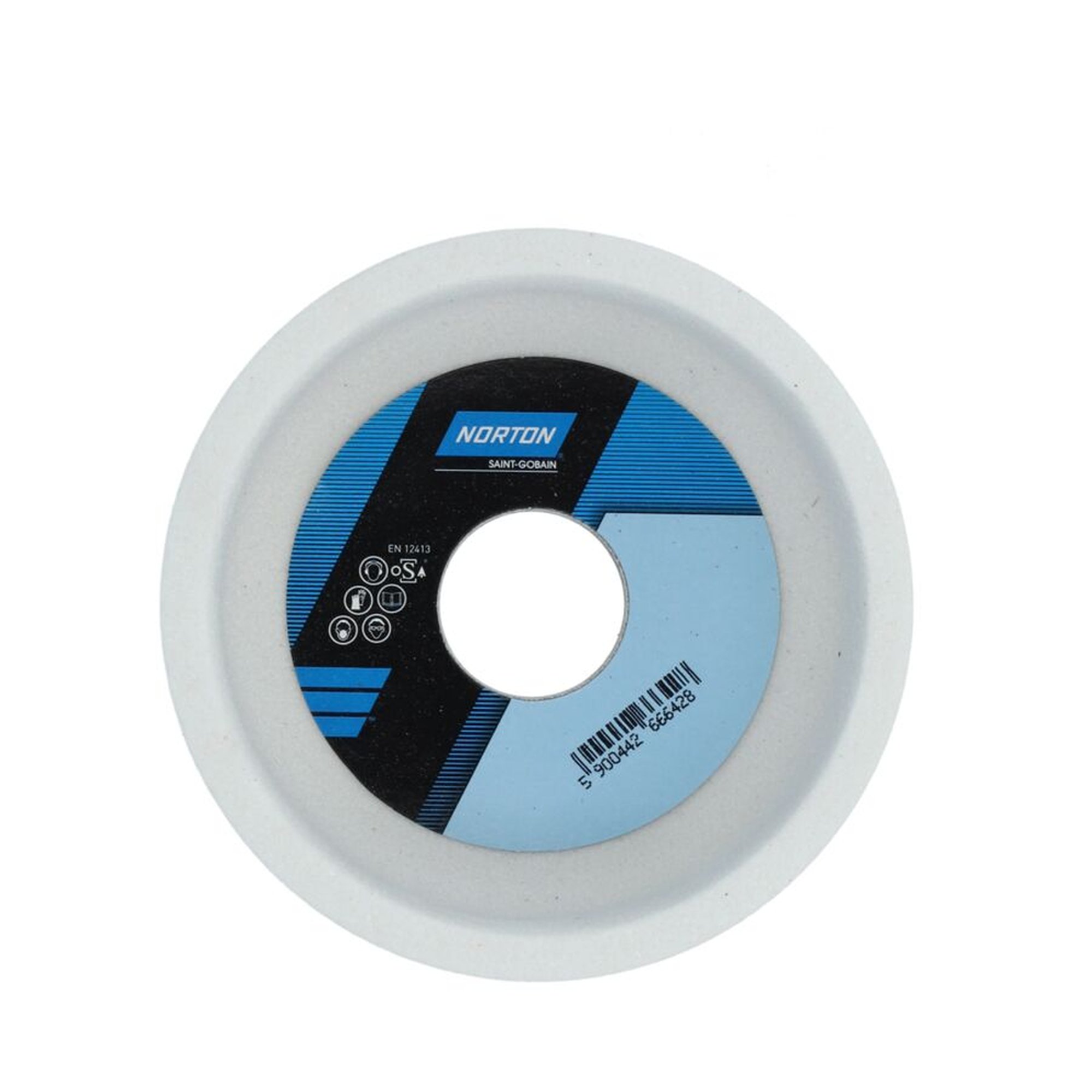 10 x Norton Zylindrischer Schleiftopf 125x63x32mm K60 VITRIUM 3 für Werkzeugschleifen