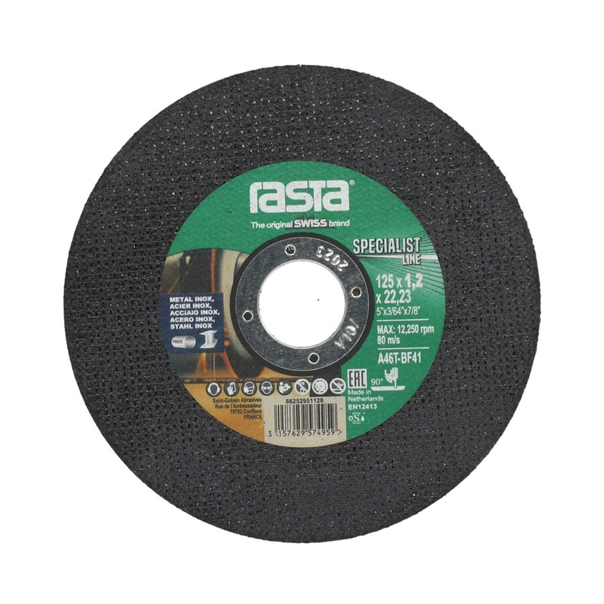 2000 x Norton Trennscheibe Ultradünn Metall/Inox Rasta 125x1.2x22.23mm SPECIALIST LINE