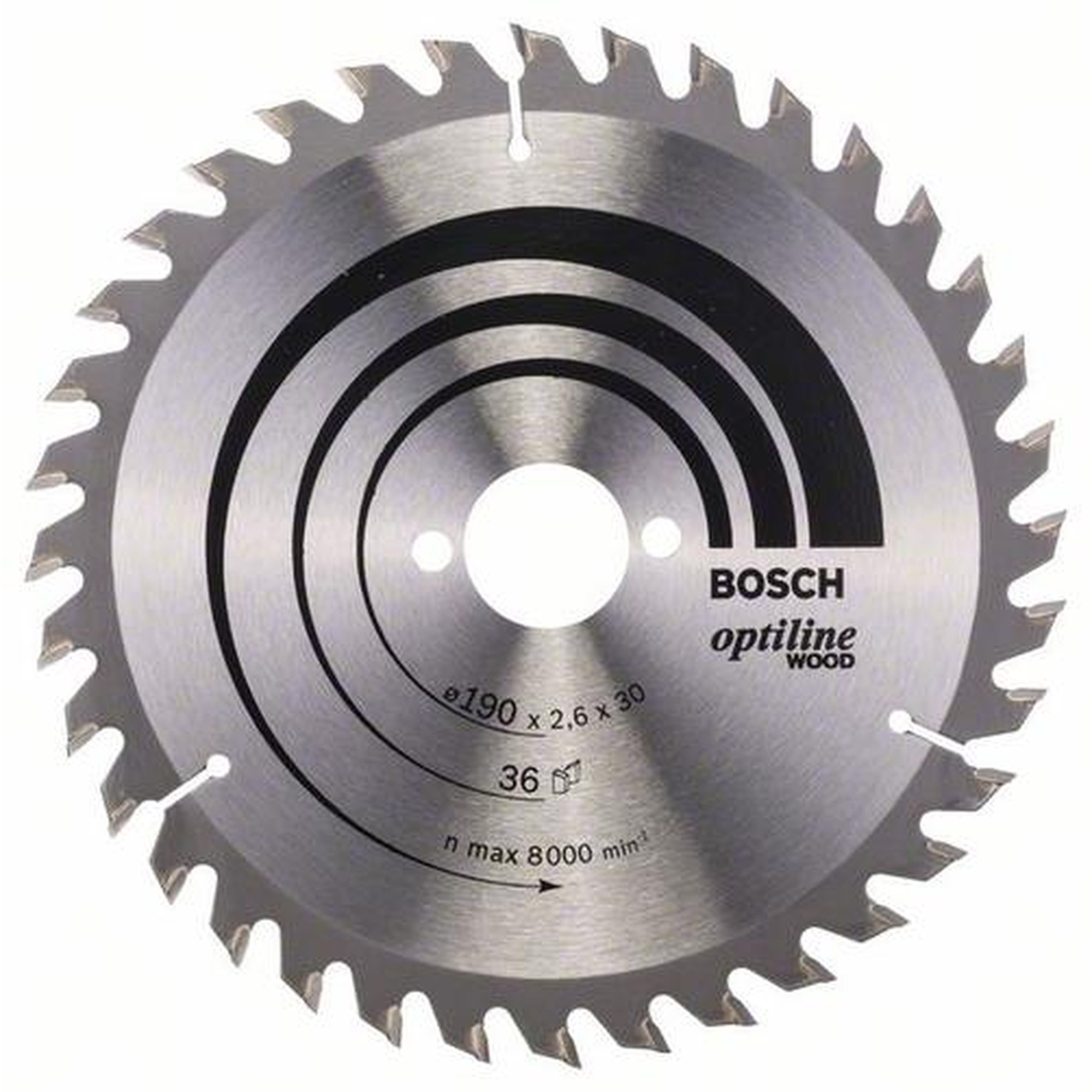 BOSCH Kreissägeblatt Optiline Holz für Handkreissägen, Ø 190 mm, 36 Zähne