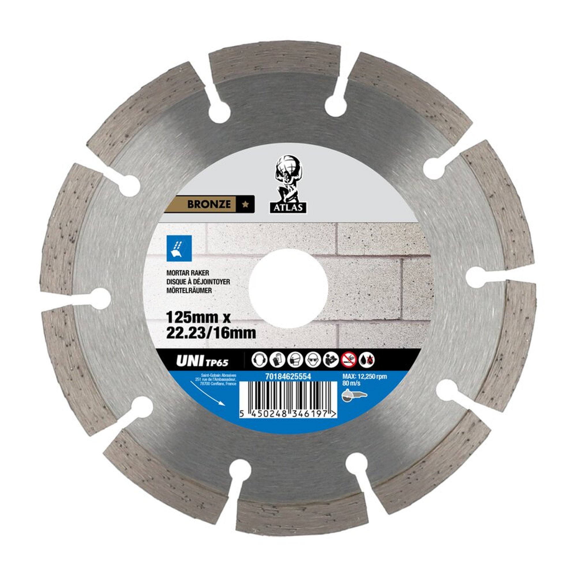 Bodenglätter 125x22.23mm Atlas TP - Hochwertiges Schleifwerkzeug für präzise Arbeiten