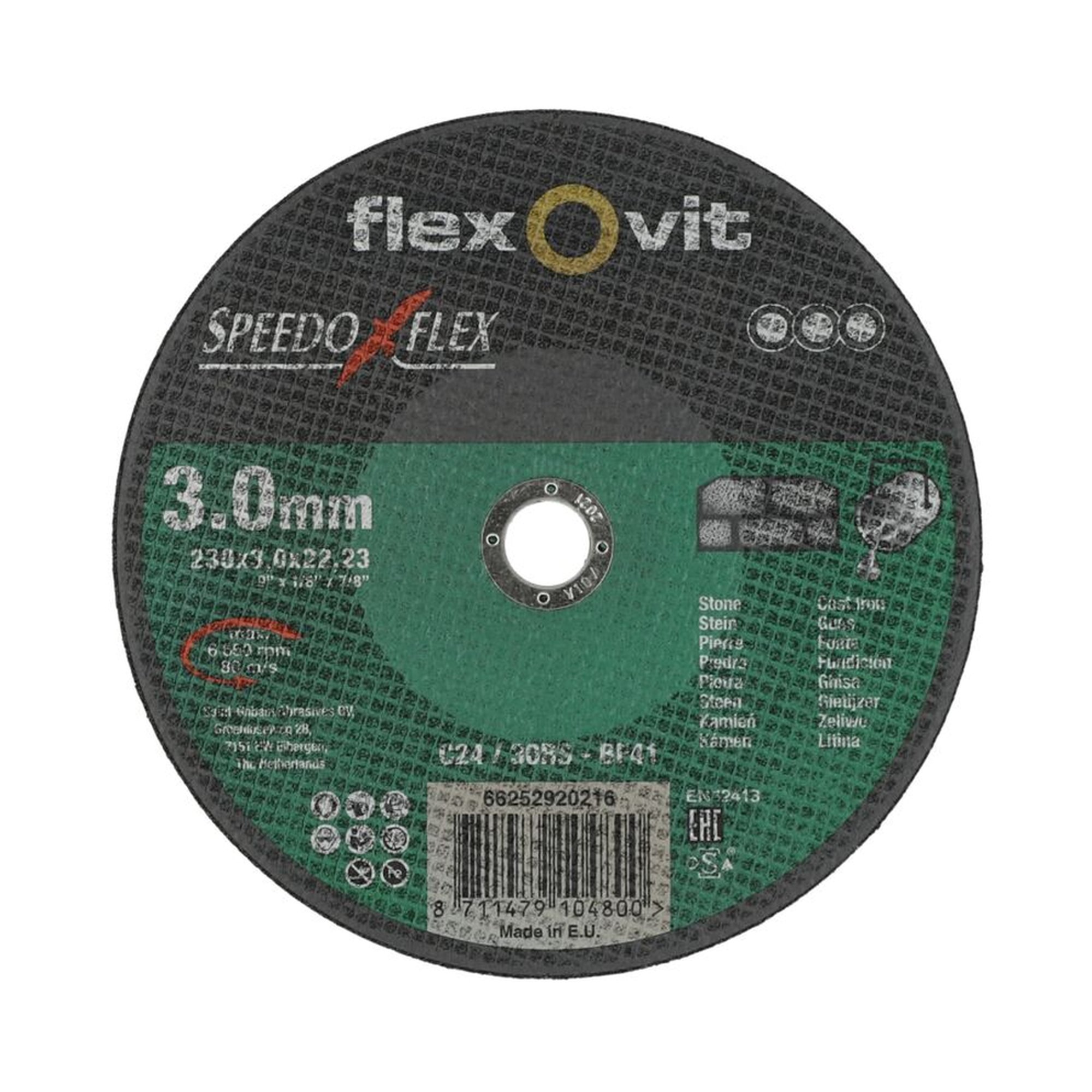 25 x Norton Trennscheibe für Stein Flexovit SPEEDOFLEX 230x3x22.23mm, langlebig