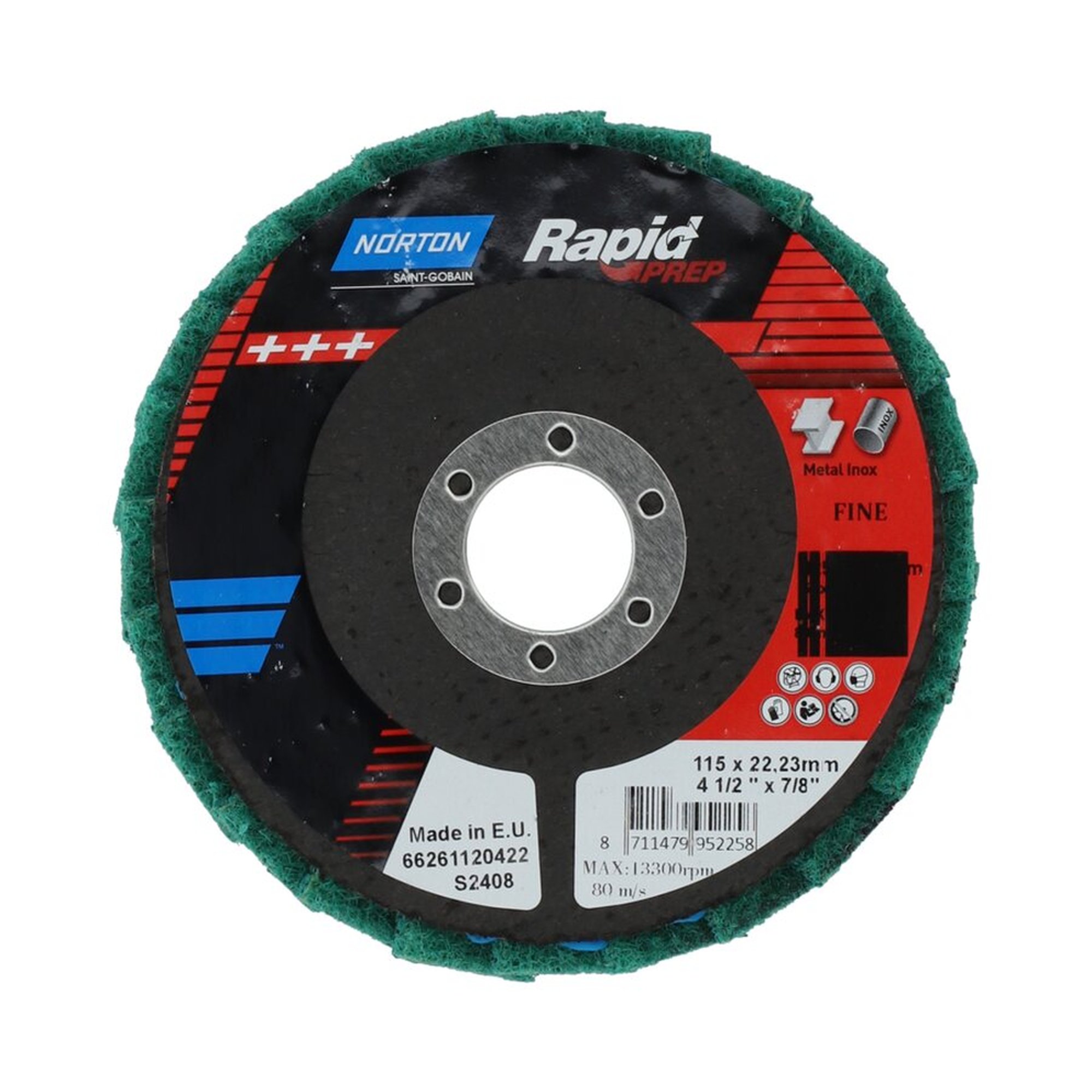 5 x Norton Vlies-Fächerscheiben 115x22mm Fein RAPID PREP für effizientes Schleifen