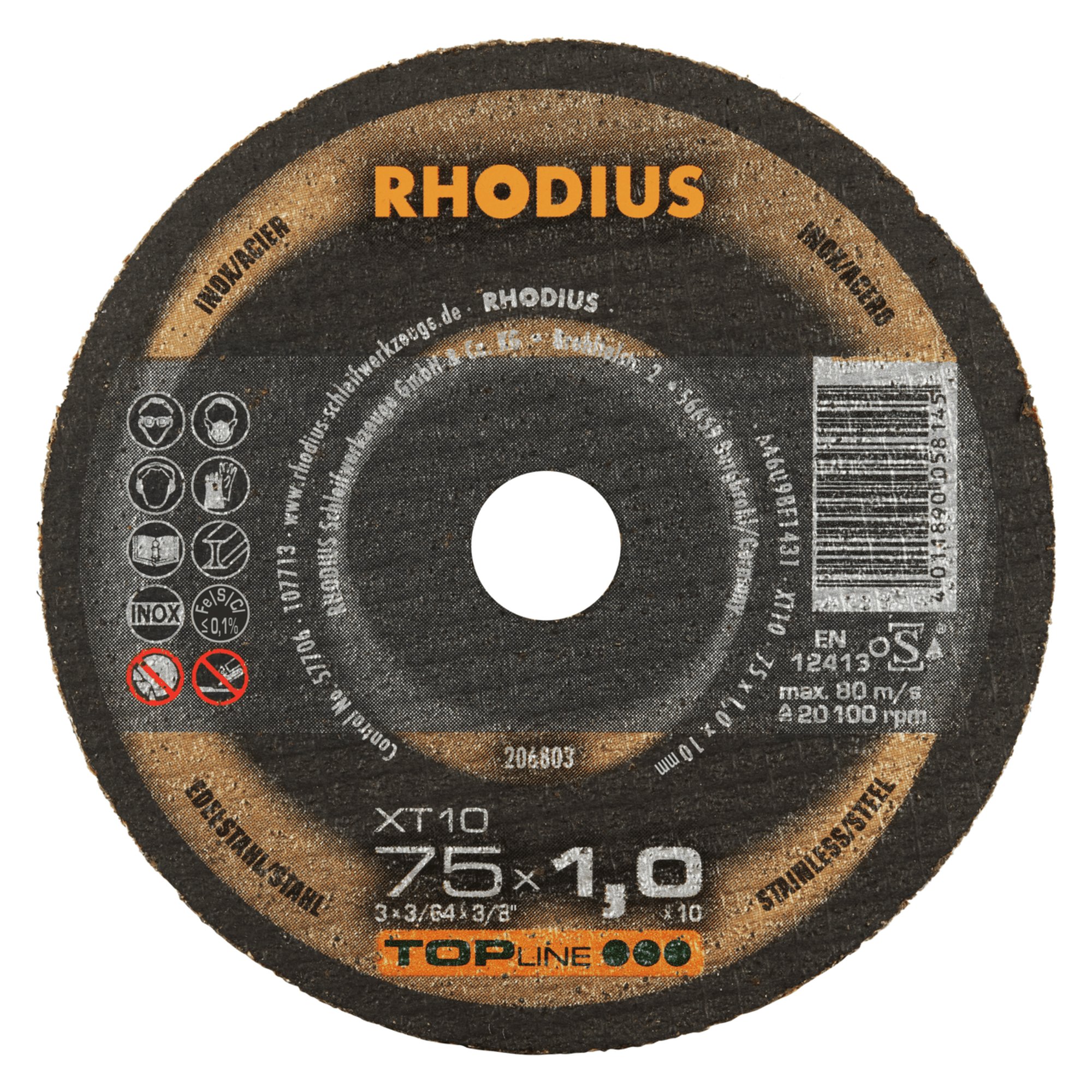 50 x RHODIUS Extradünne Mini Trennscheibe XT10 MINI Ø 75 mm