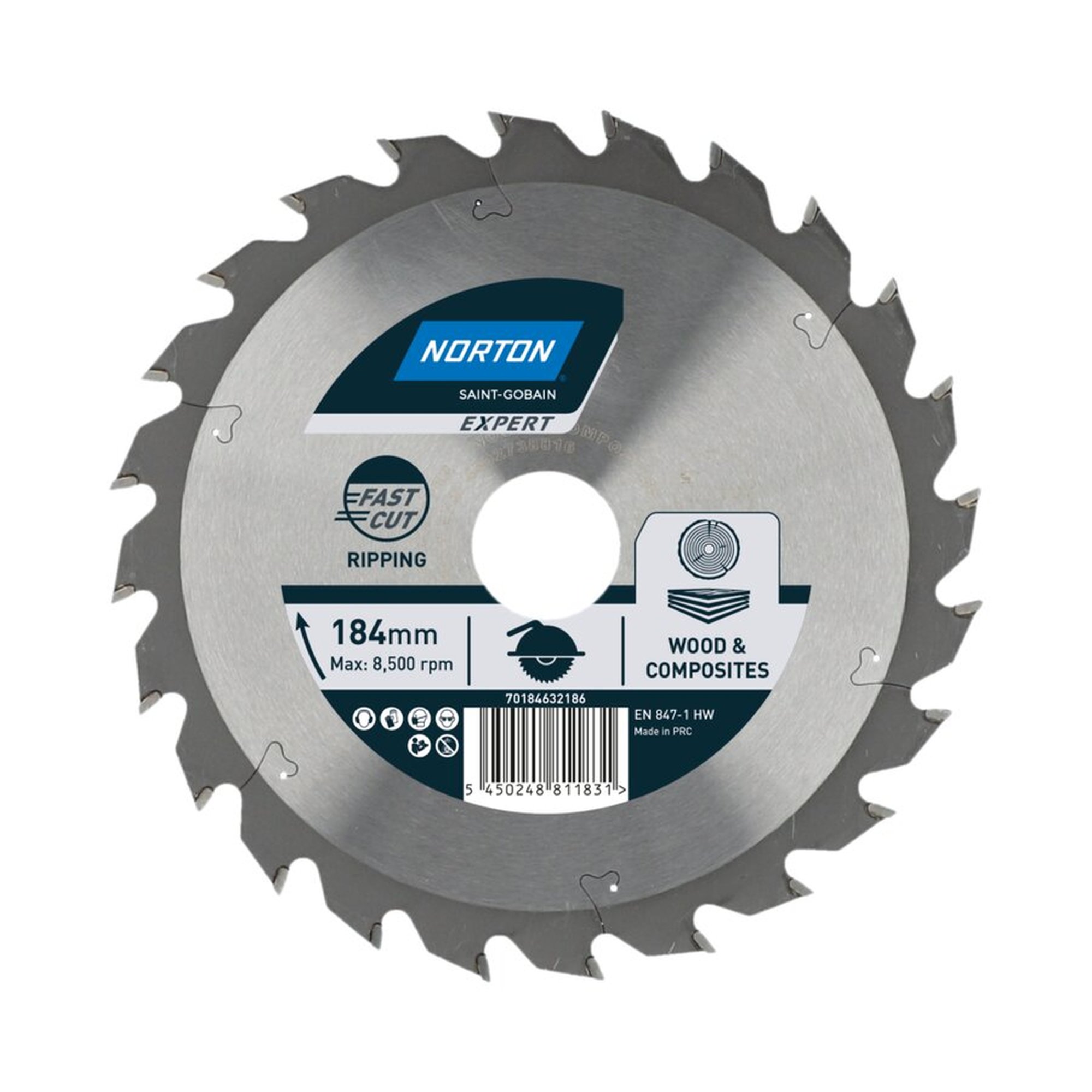 Norton EXPERT RIPPING TCT-Sägeblatt für Holz und Verbundstoffe 184x2.2mm/1.4x20mm