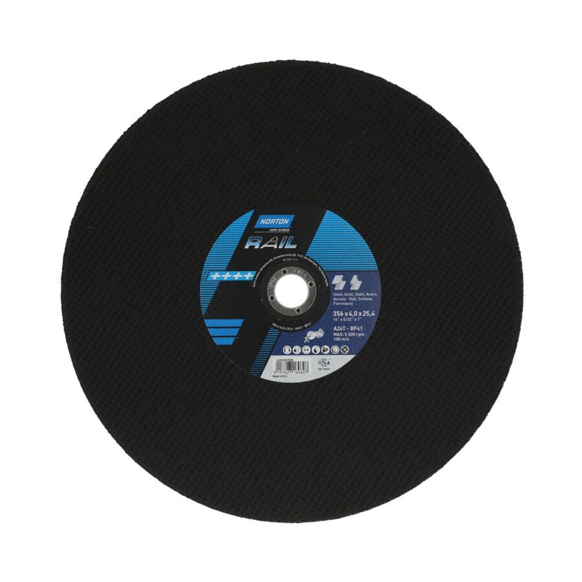 10 x Norton Trennscheibe gerade 41 | 350x4,0x25,4 A 24 T Rail für Schienen schneiden