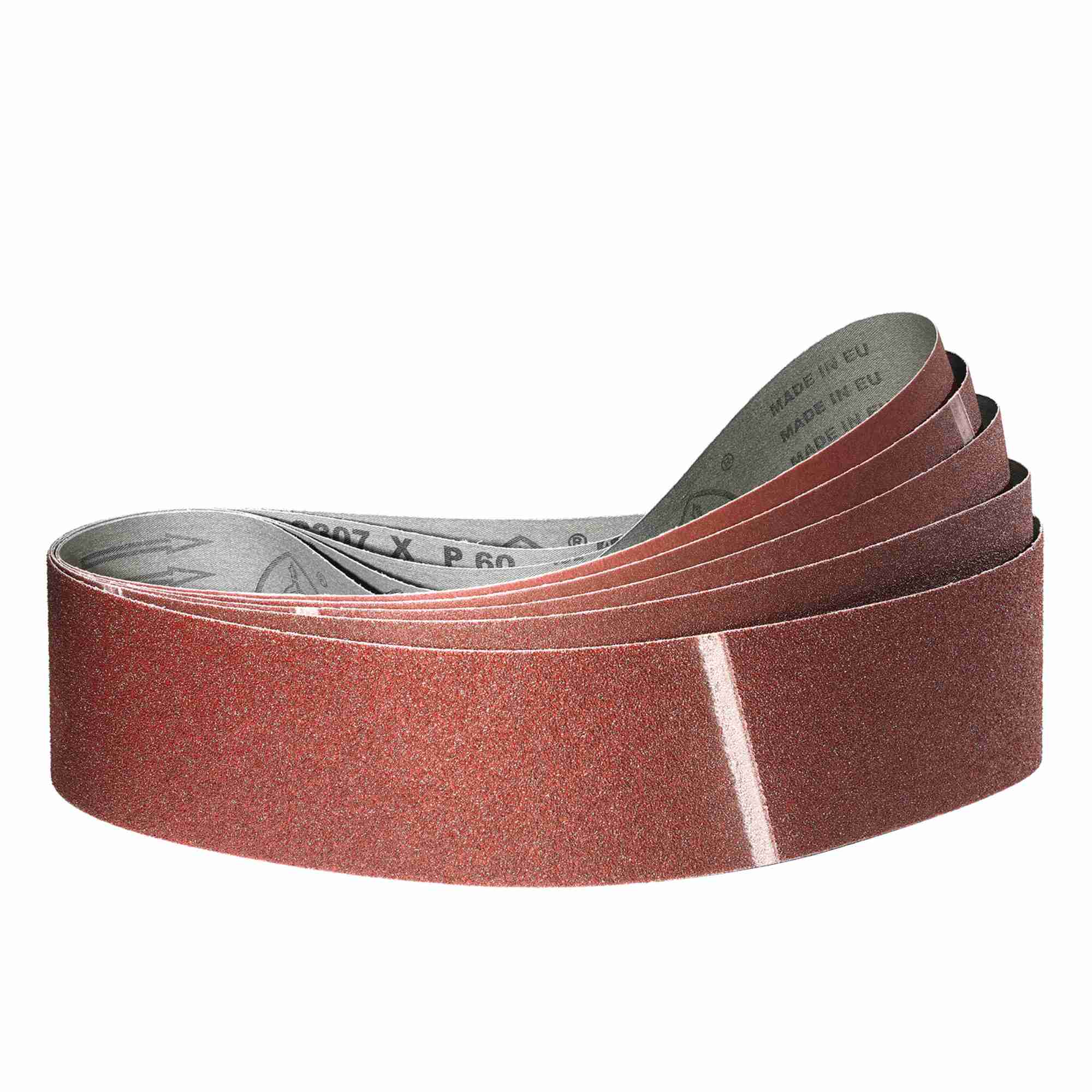 Klingspor Schleifband Profi-Set Korund | gemischte Körnungen 40/60/80/120/180 für Bandschleifer | Alle Maße wählbar