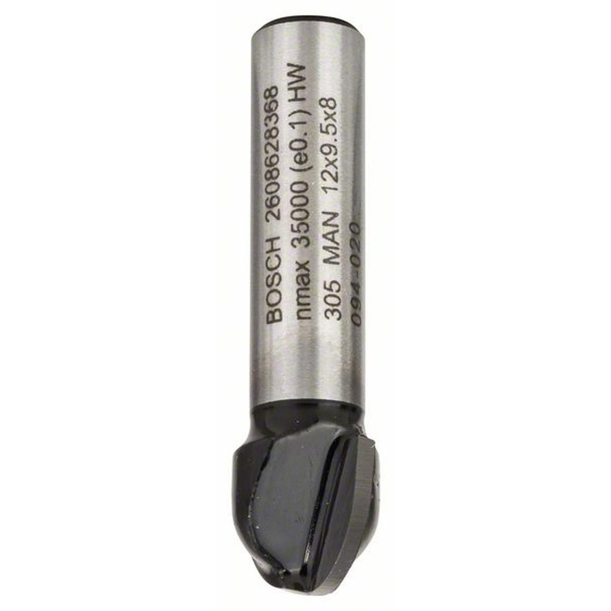 BOSCH Hohlkehlfräser für Holz, 8 mm, R1 6 mm, Ø 12 mm, L 9,2 mm