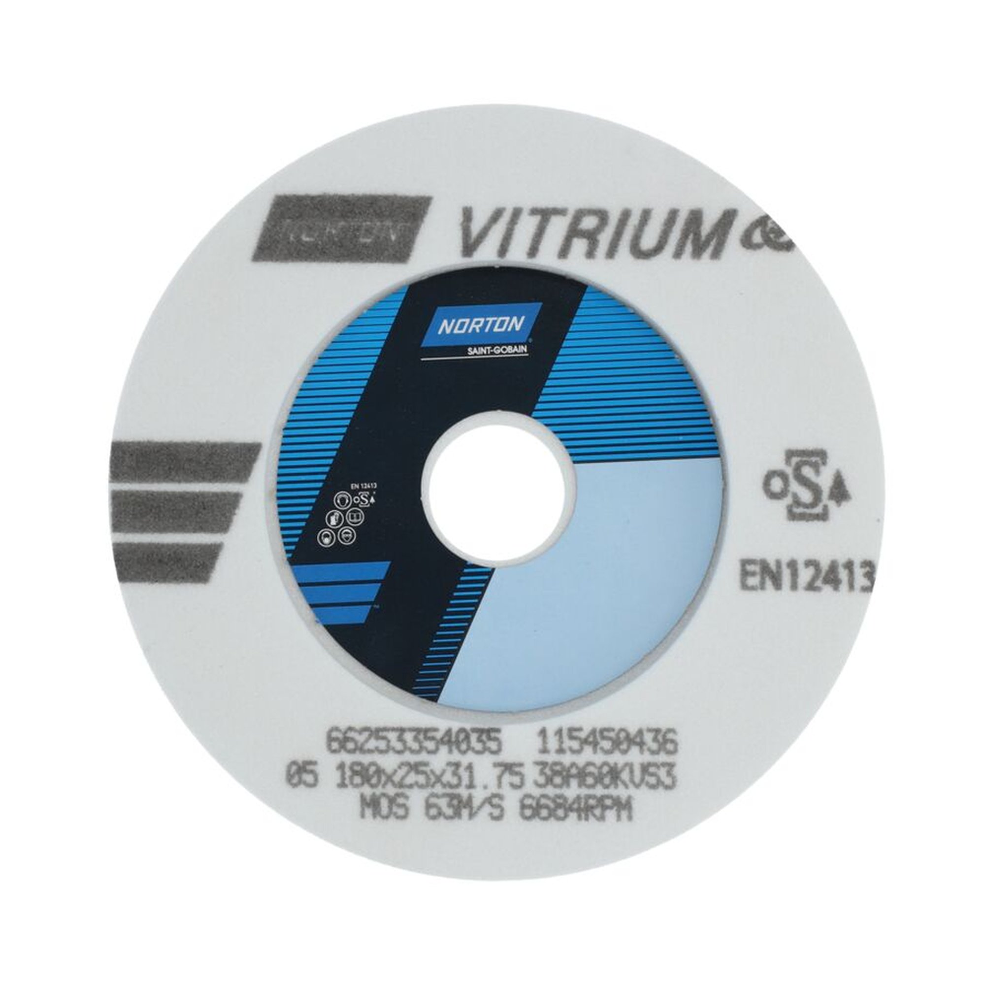 Norton Schleifscheibe einseitig 180x25x31.75mm K60 VITRIUM 3 für Werkzeugschleifen