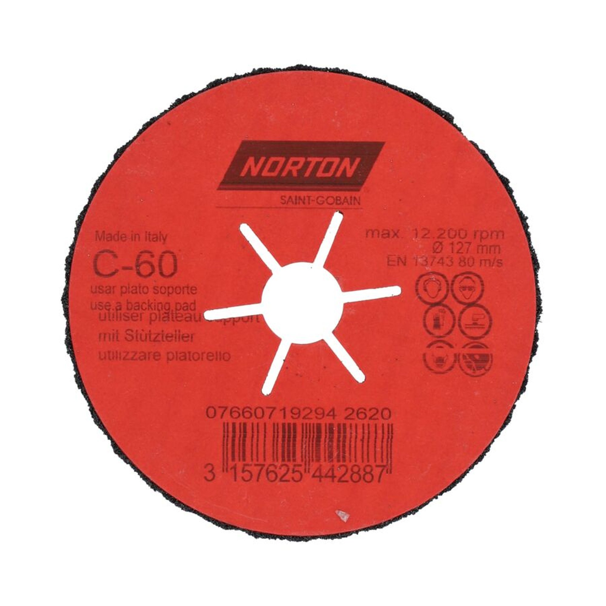 25 x Norton Clipper Schleifscheibe halbflexibel Ø125x22 mm P60, robust und effizient