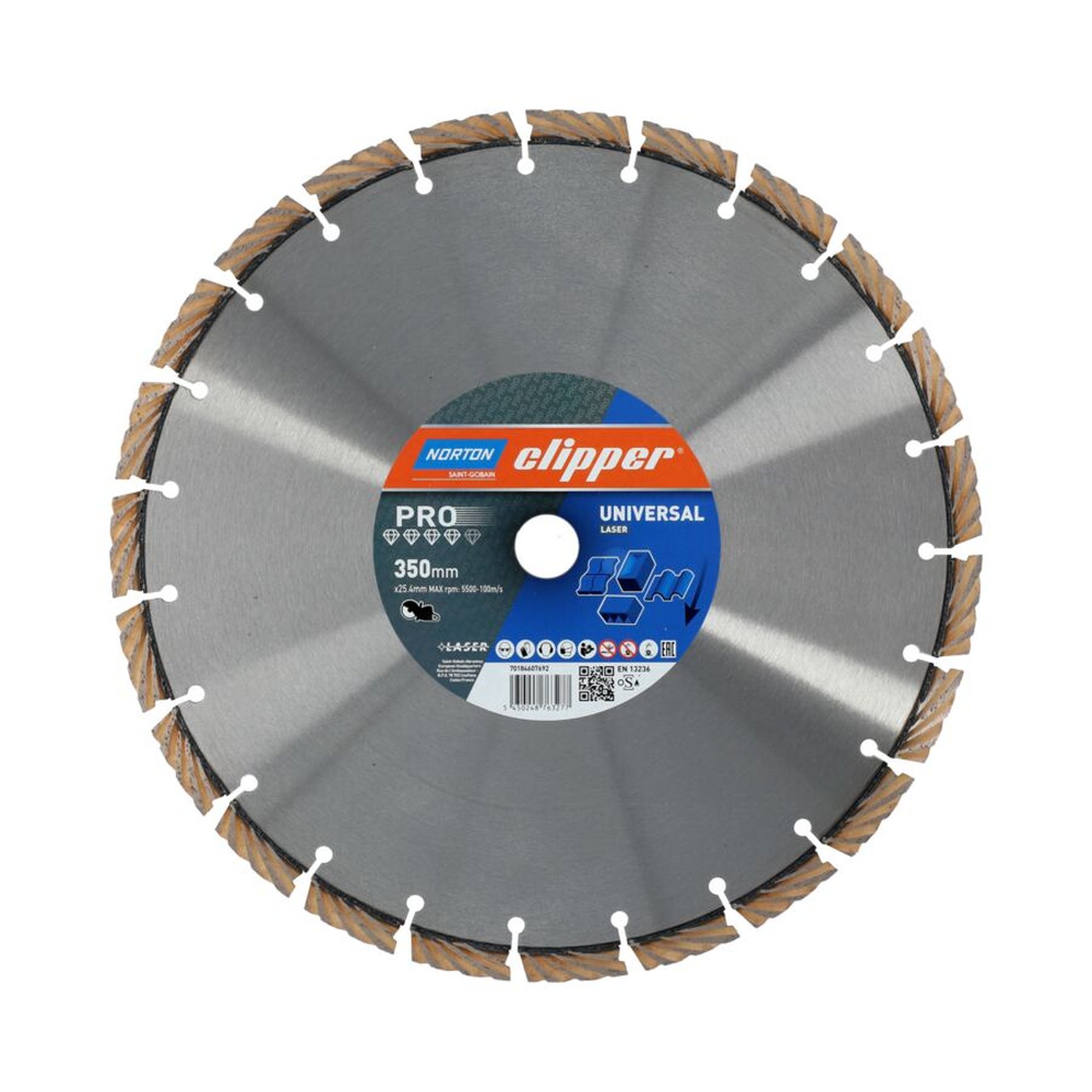 Norton Clipper PRO UNIVERSAL LASER Diamantscheibe 350x25.4mm für vielseitigen Einsatz
